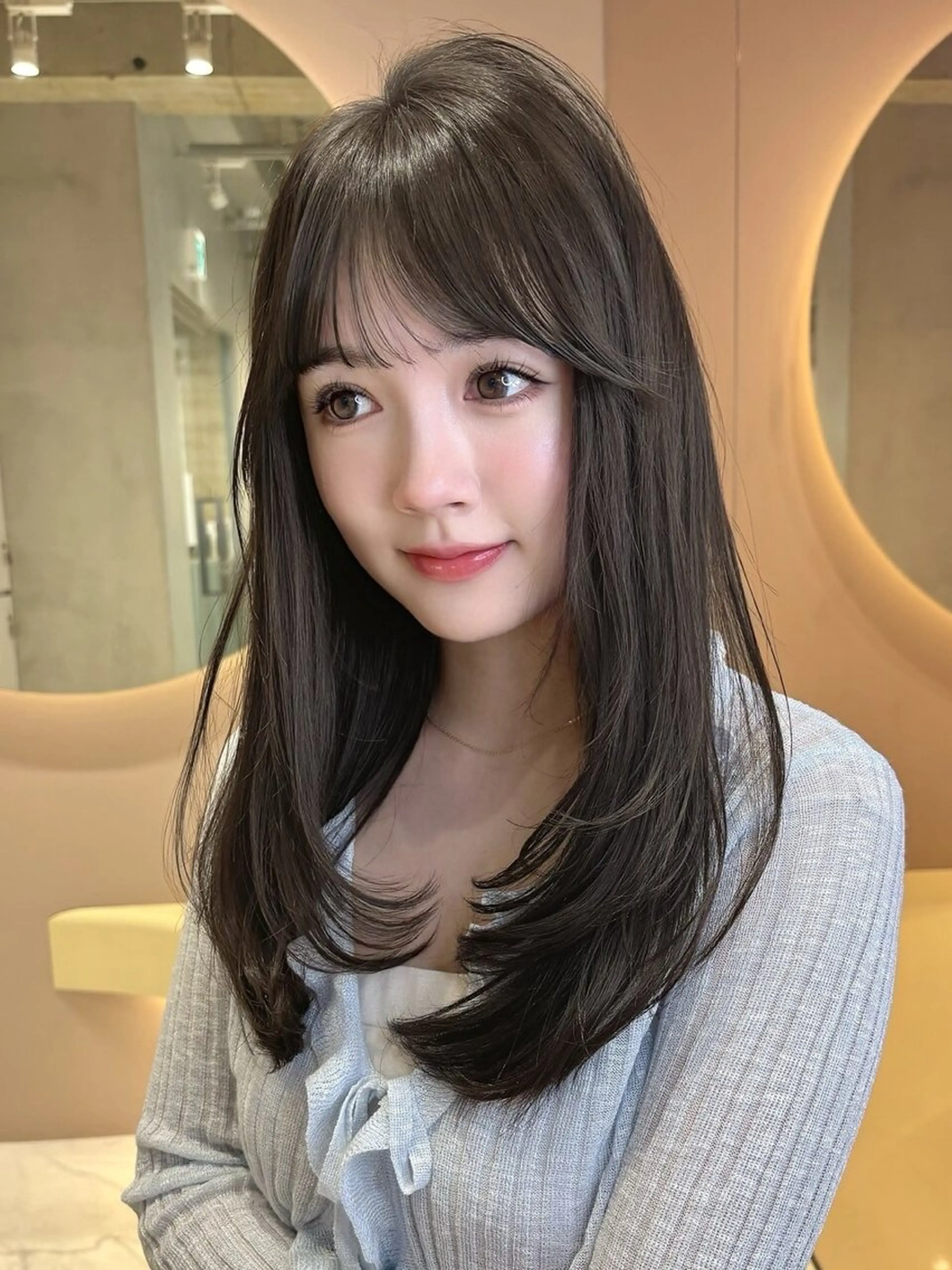 ロング カラー 韓国風ヘア トリートメント カット ヘアカラー トリートメント 大宮韓国風レイヤー 吉田こうすけのヘアスタイル