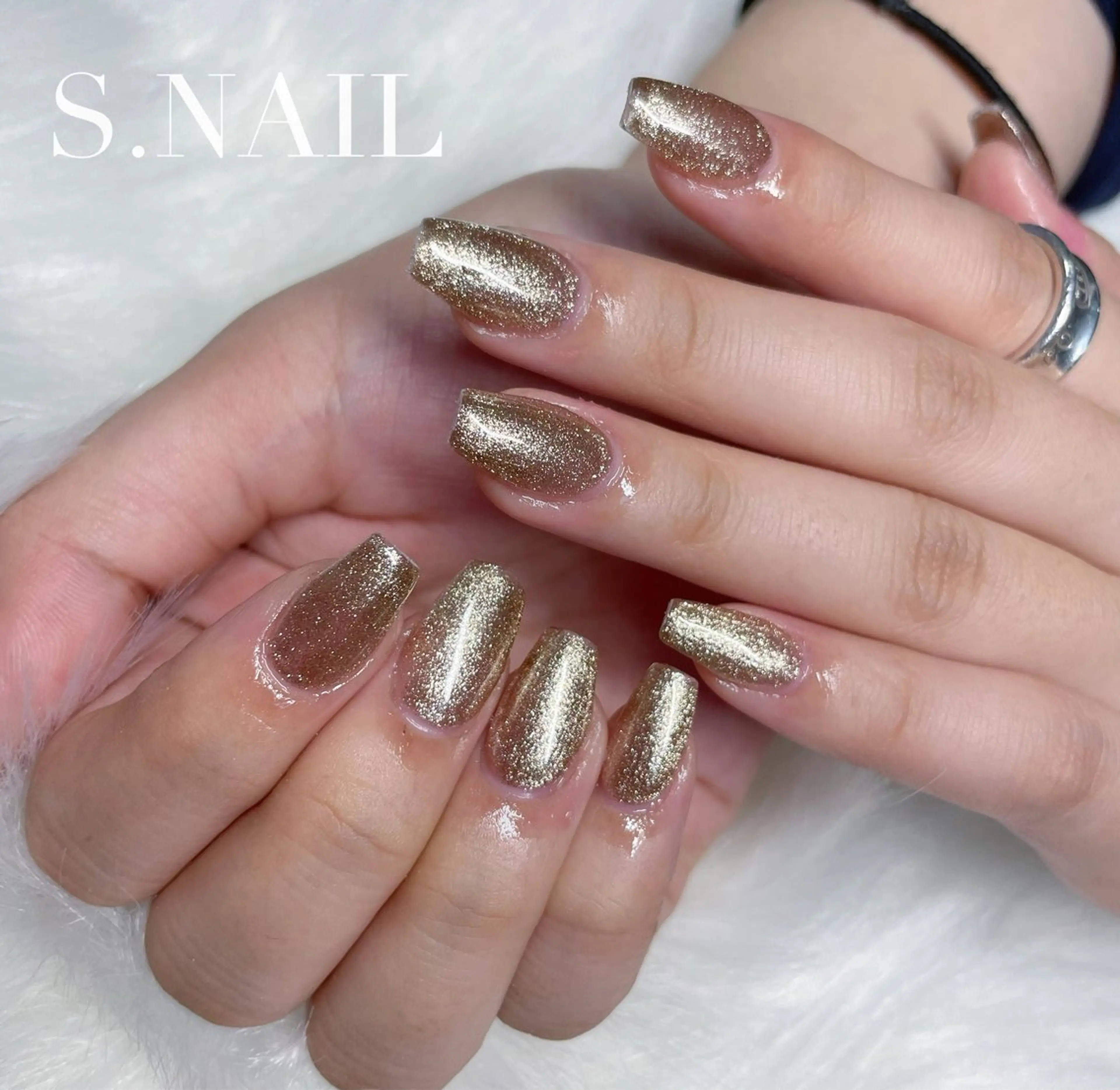 ネイル ラメ(グリッター) ワンカラーネイル シンプルネイル ハンドネイル S♡NAIL所属・S.NAIL Suuのネイルデザイン