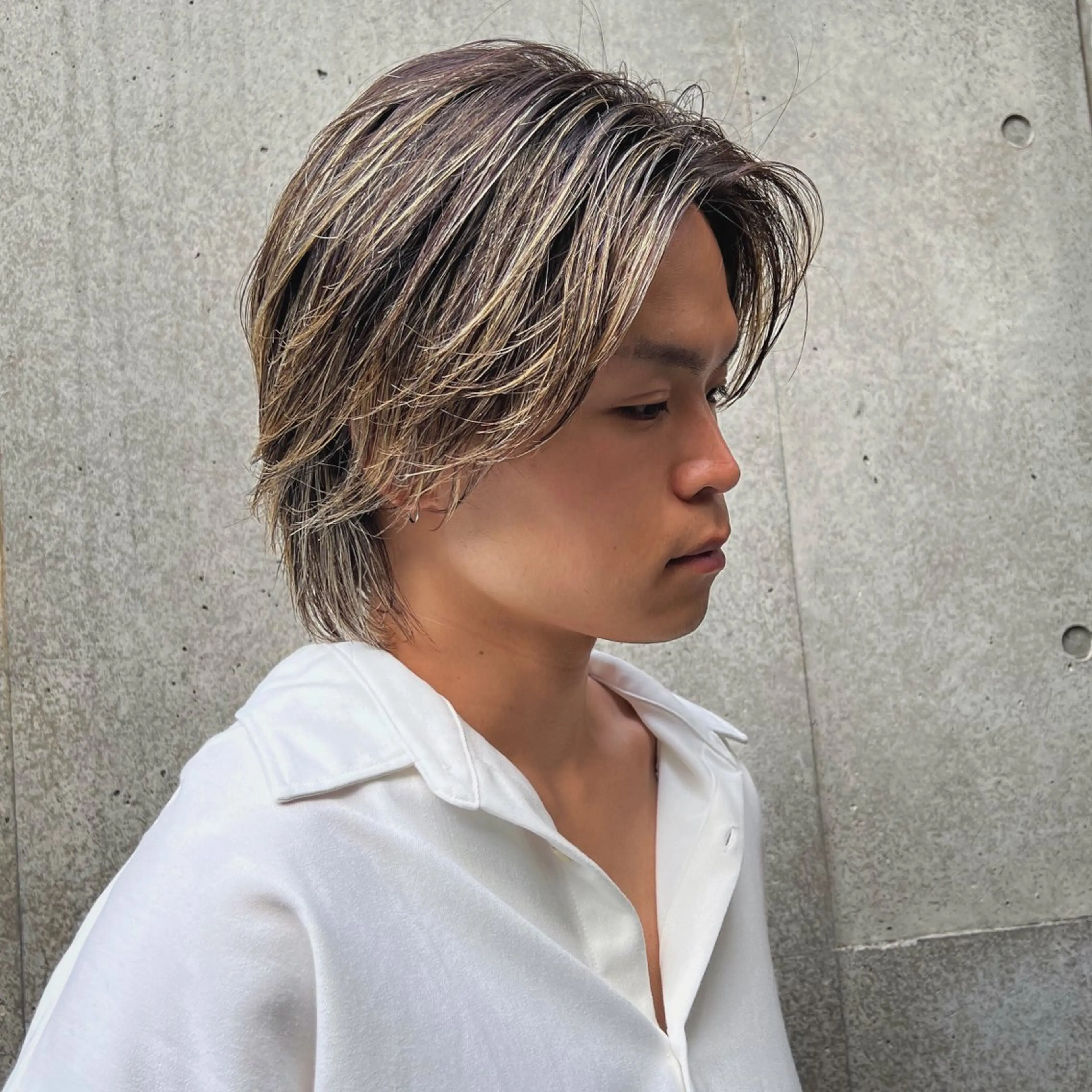 メンズ メンズハイライト メンズメッシュ メンズパーマ カット ヘアカラー パーマ トリートメント メンズ特化/パーマ/ ハイライト/竜成のヘアスタイル
