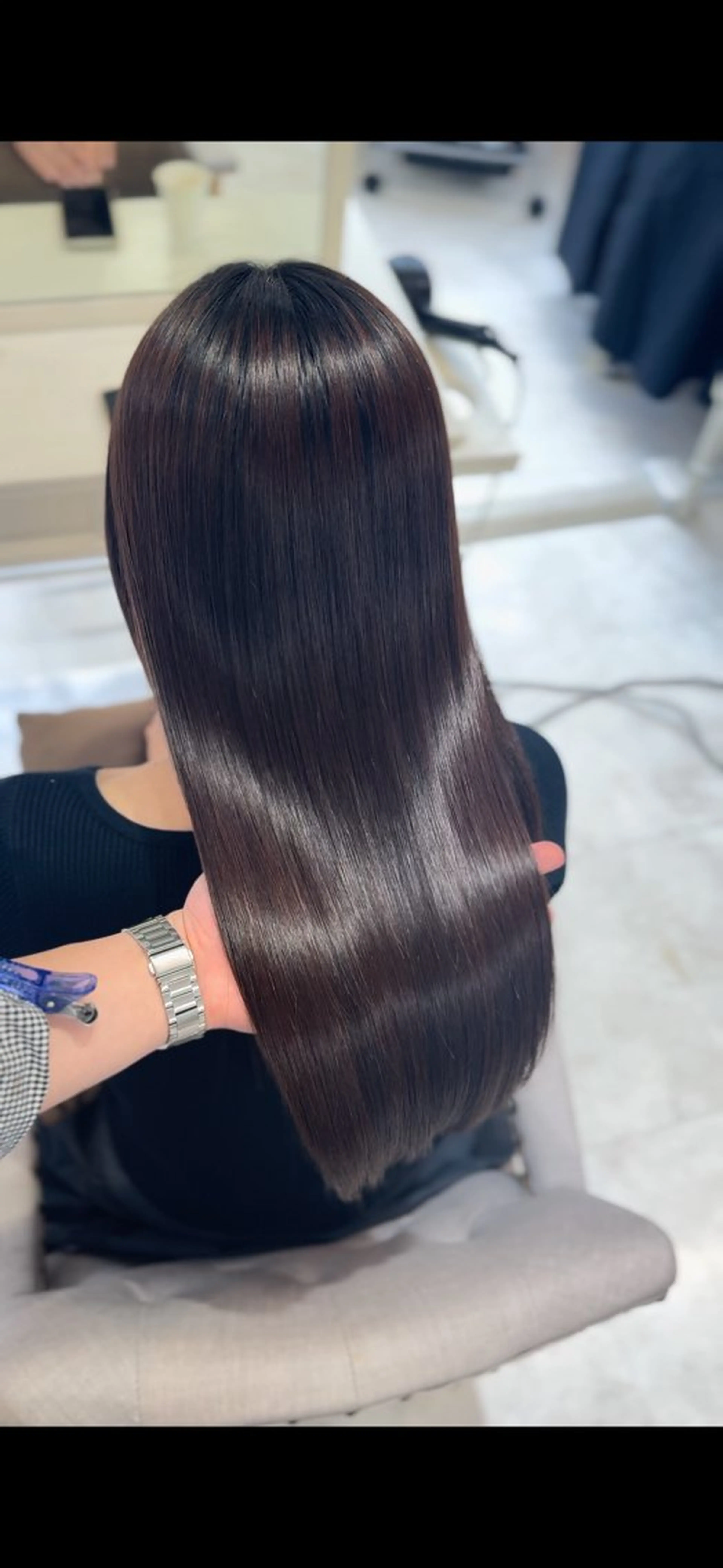 ロング 髪質改善 縮毛矯正 トリートメント 酸性ストレート カット ヘアカラー 縮毛矯正 トリートメント 髪質改善×縮毛矯正 Core梅田　片山のヘアスタイル