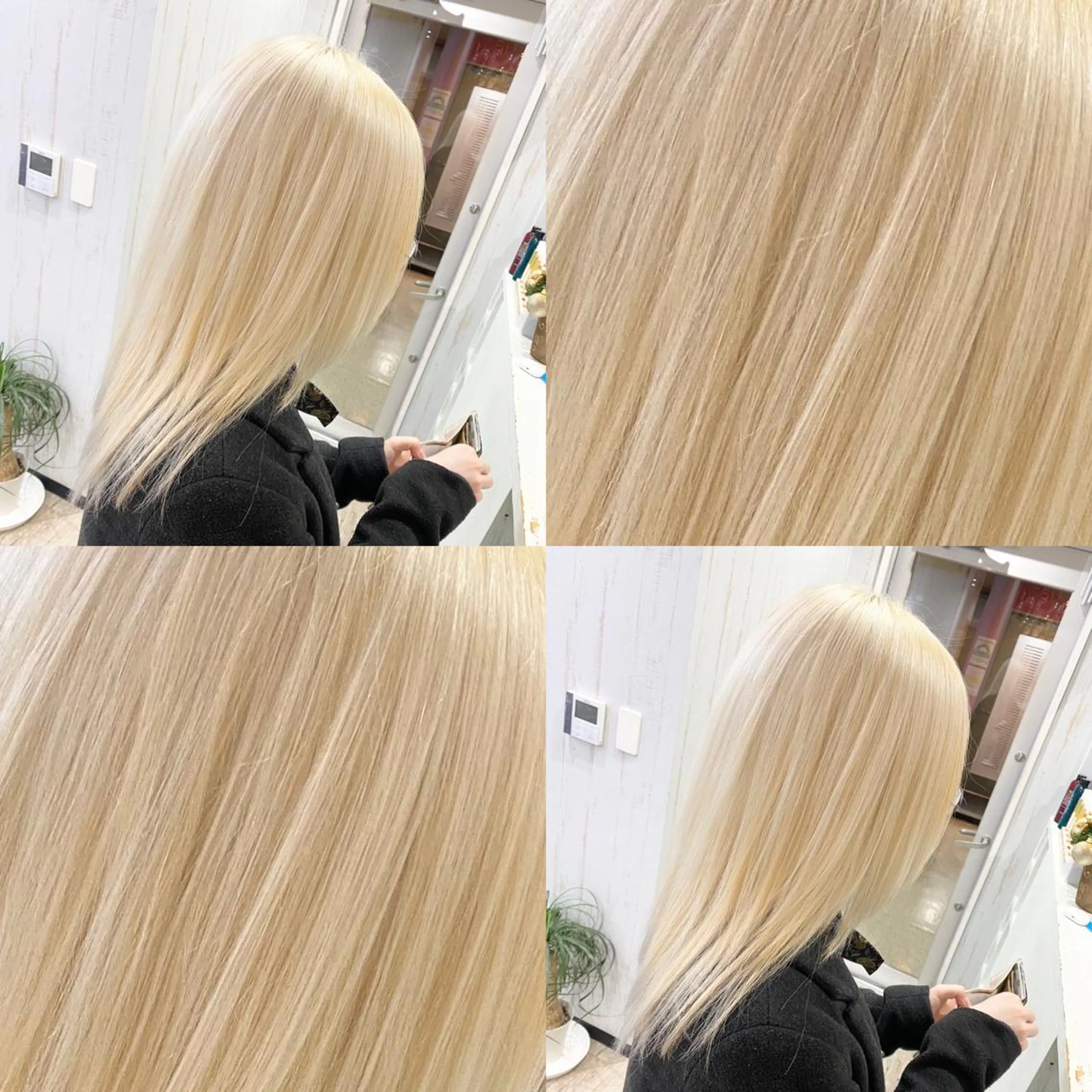 ミディアム カラー ブリーチ 抜きっぱなしブロンド ヘアカラー ハイトーン💫 エクステ💫maiのヘアスタイル