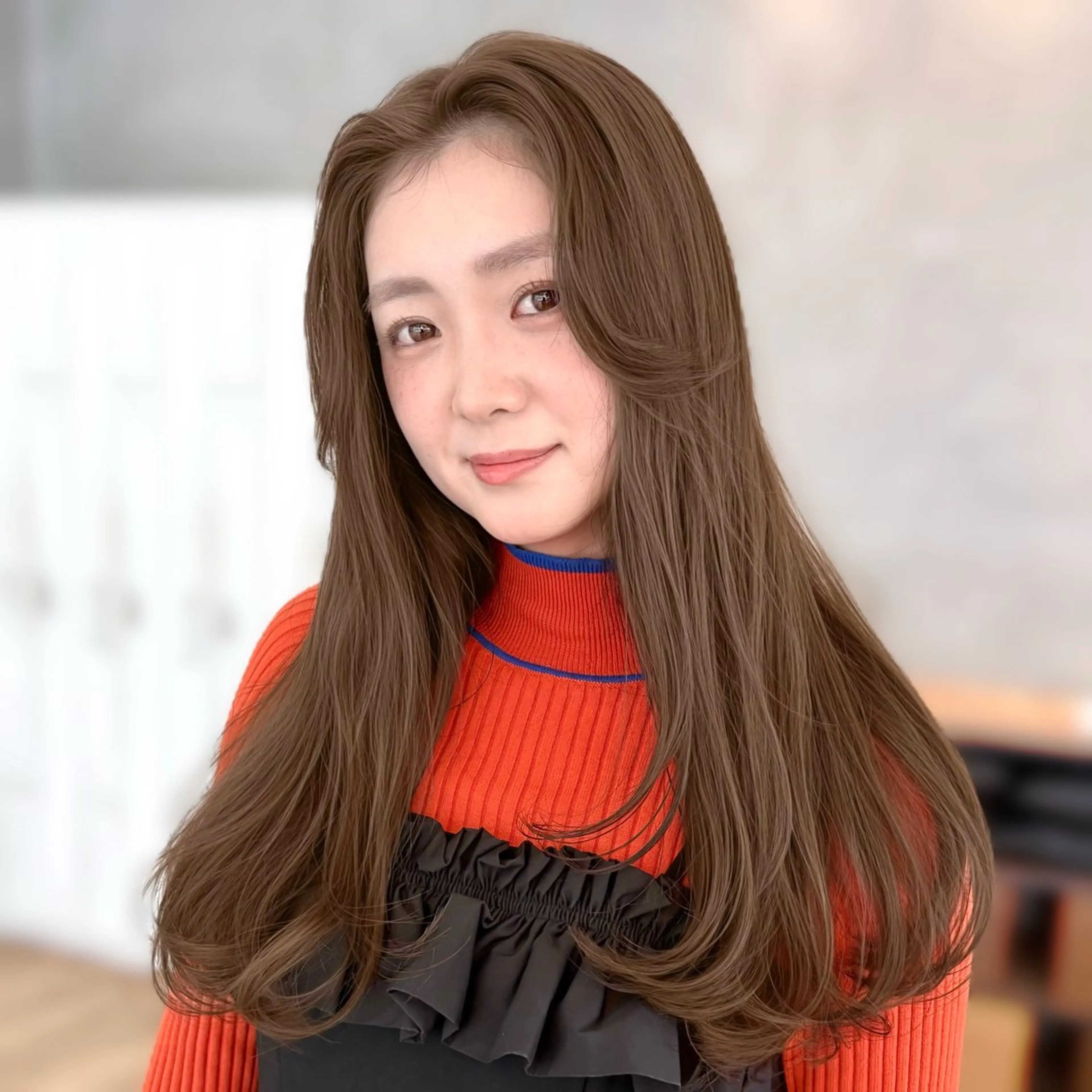 ロング カラー ベージュカラー ブリーチ 透明感カラー ブリーチなしカラー レイヤーカット mashu Atoro所属・梅田美容室/レイヤー /ベージュ/miyuのヘアスタイル