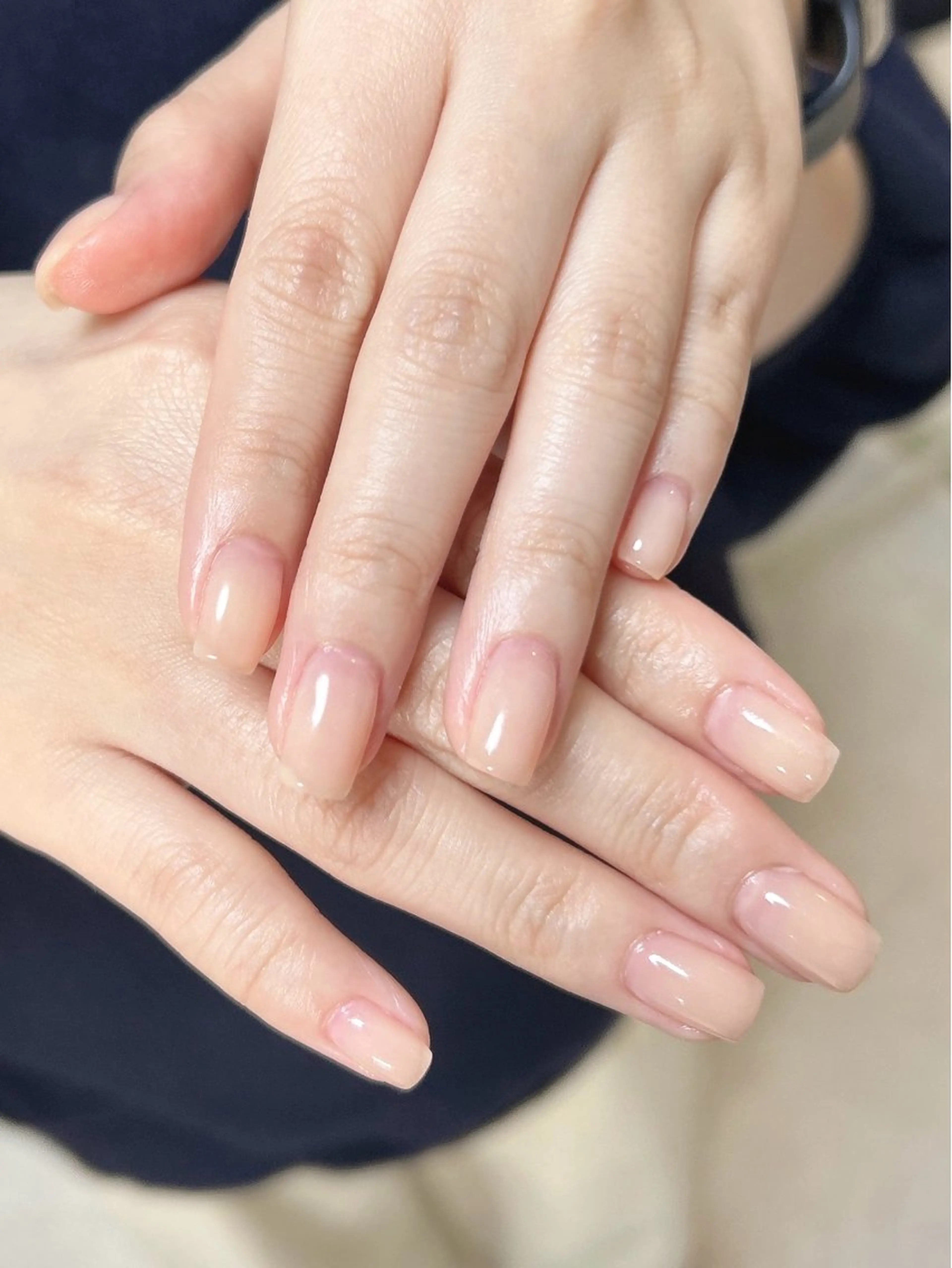 ネイル ワンカラーネイル オレンジ ピンク ハンドネイル ten nail salon　かえでのネイルデザイン