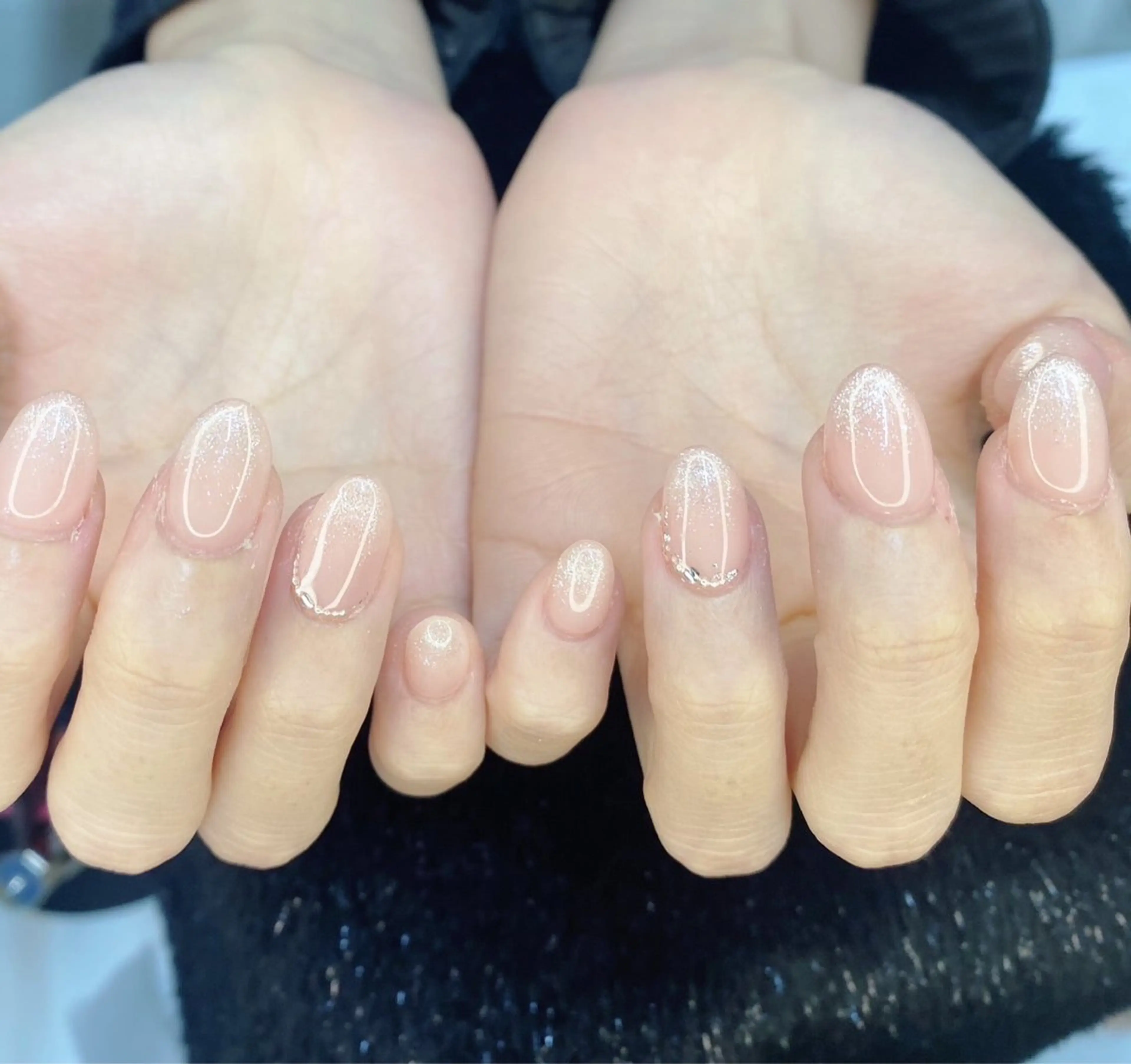 ネイル フレンチネイル ジェルネイル ガラスフレンチ グラデーション 韓国ネイル ハンドネイル ハンドケア 大門浜松町 ネイルのネイルデザイン