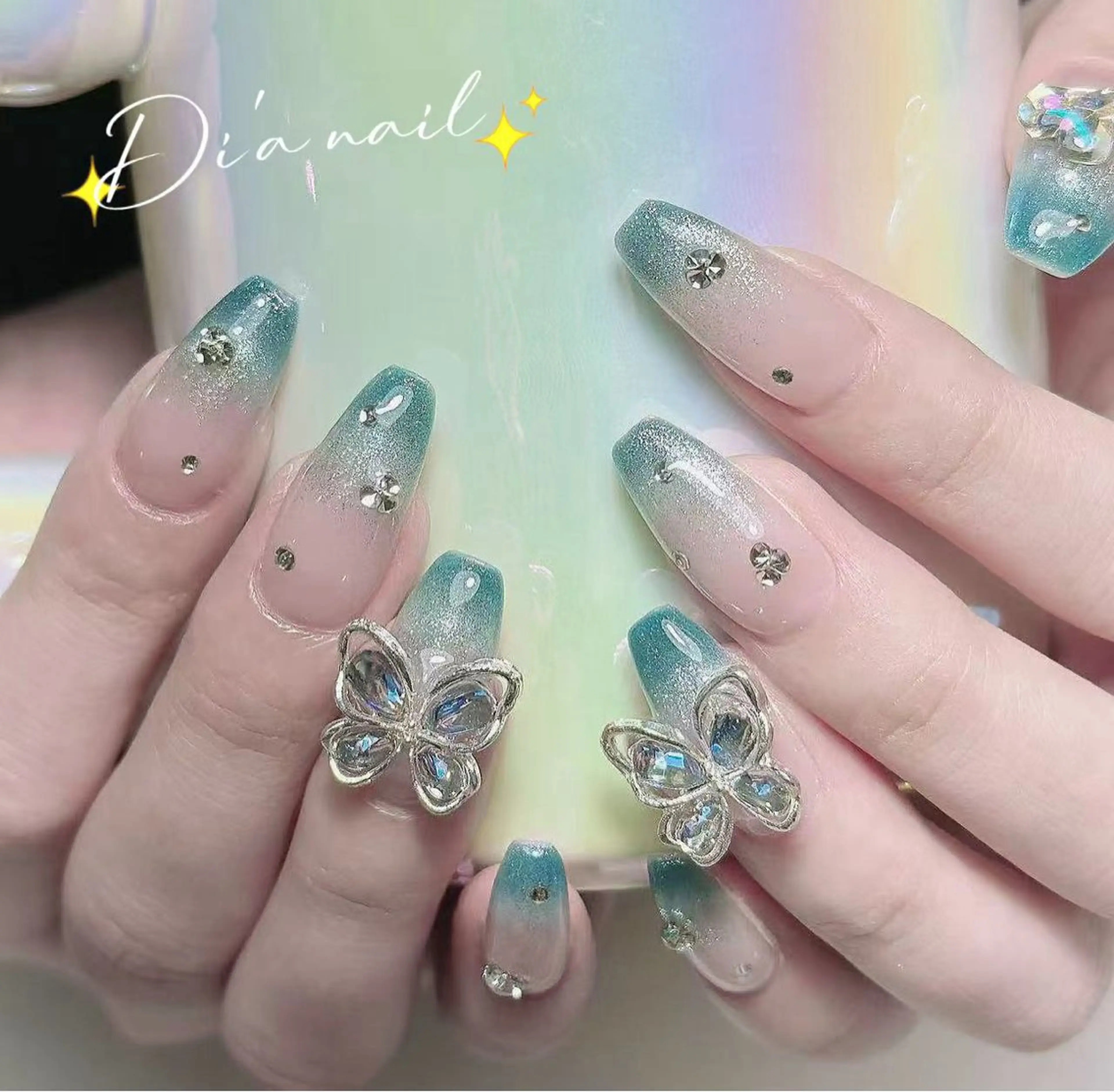ネイル チークネイル ジェルネイル グラデーション マグネットネイル ニュアンスネイル Di'a nail ネイルサロンのネイルデザイン