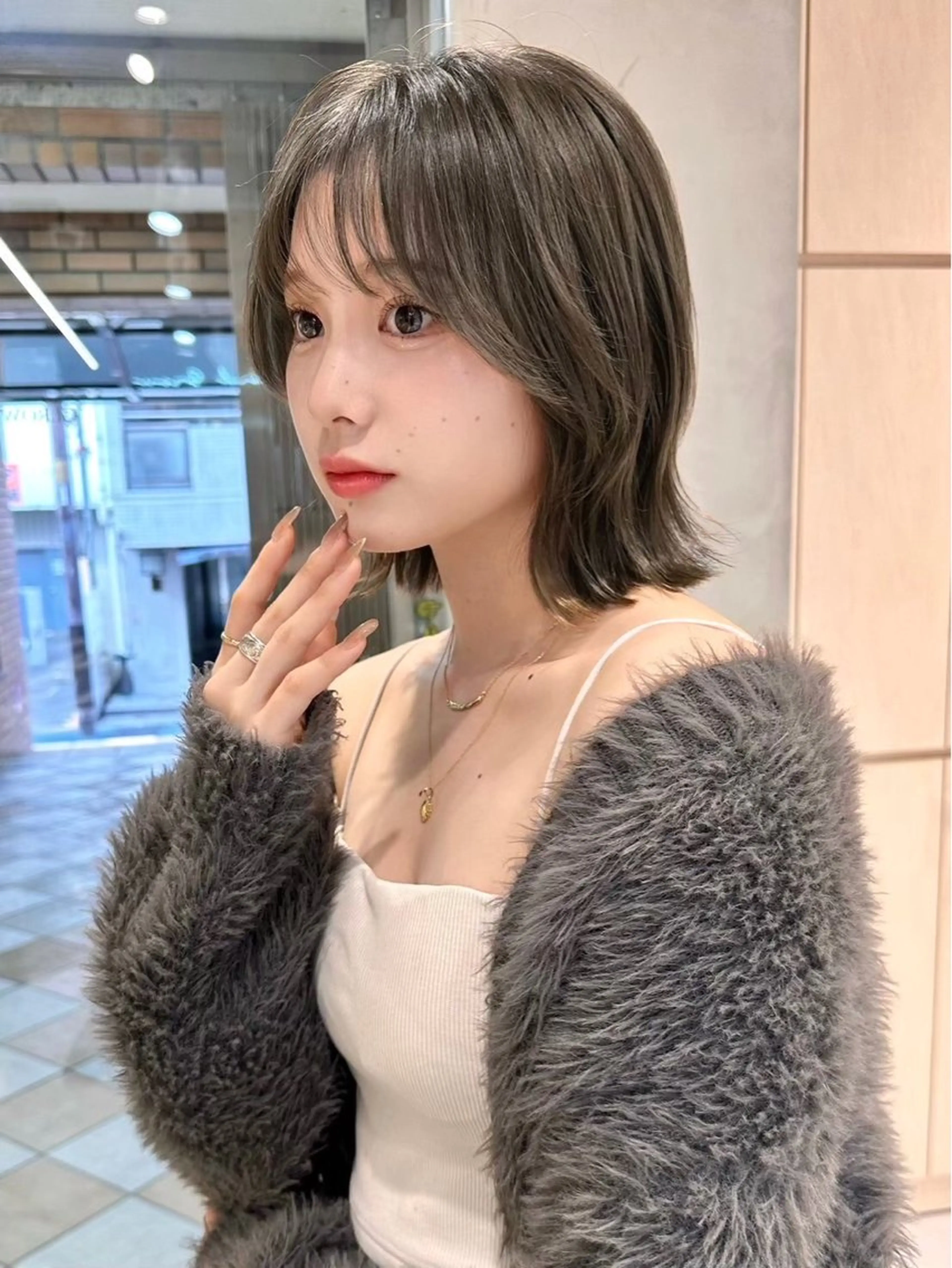 ミディアム カラー ボブ 韓国風ヘア カット ヘアカラー GLROW 大宮 ANNEXのヘアスタイル