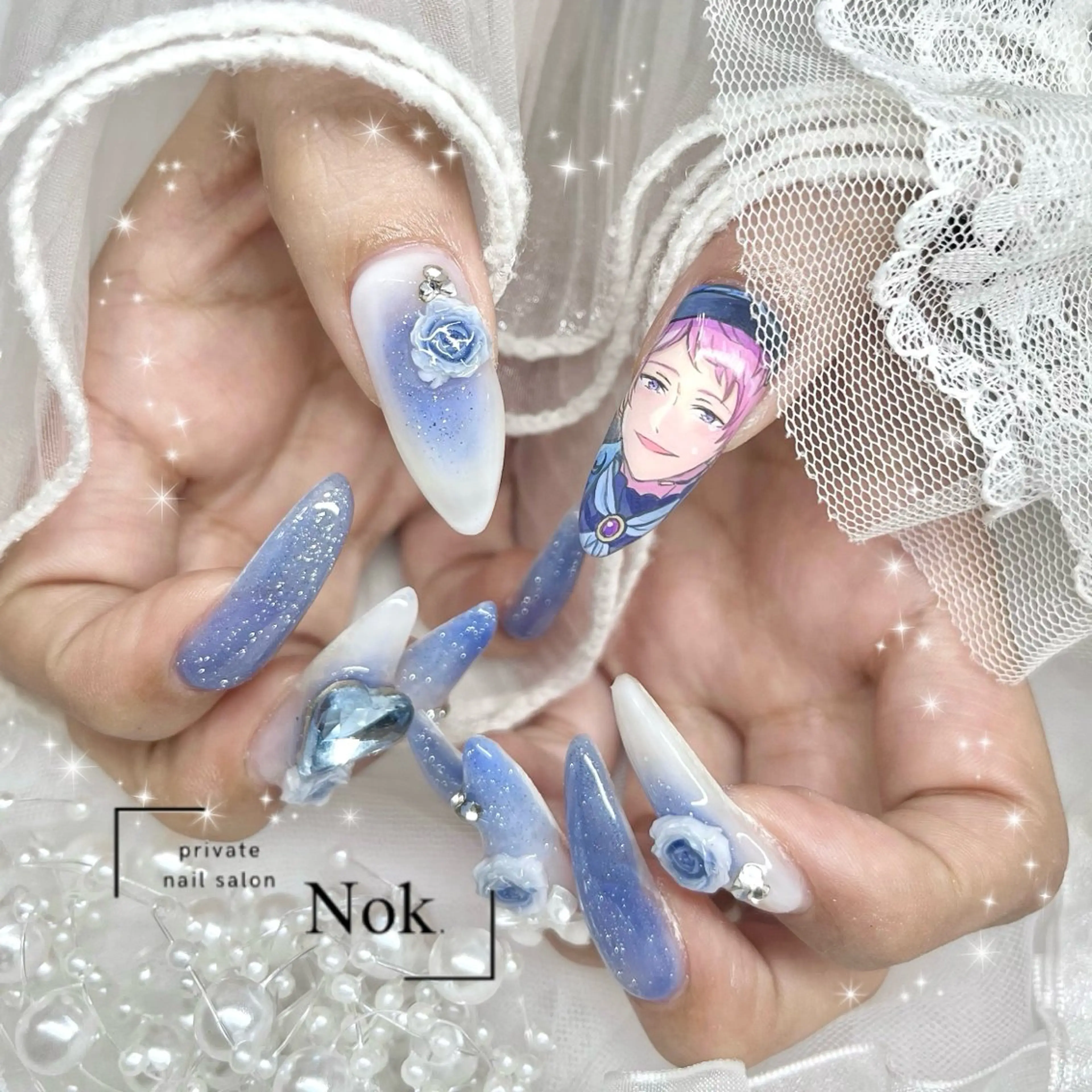 ネイル ハート ハンドネイル 池袋痛ネイル Nok. 渡辺のネイルデザイン