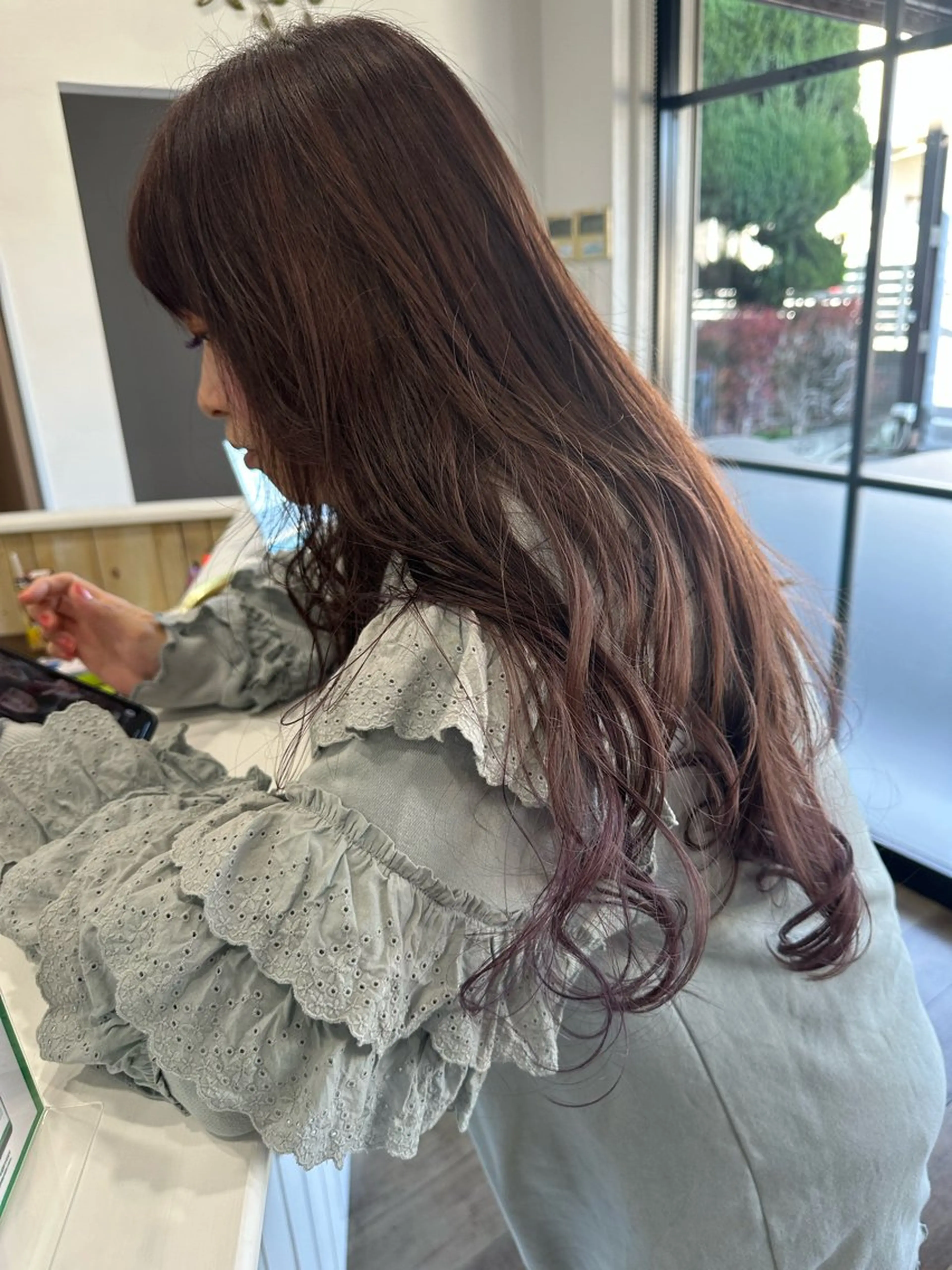 ロング カラー パーマ ヘアアレンジ グラデーションカラー ラベンダーカラー カット ヘアカラー トリートメント VIVIE【ヴィヴィ】所属・髪質改善/韓国風 レイヤー/田村祐樹のヘアスタイル