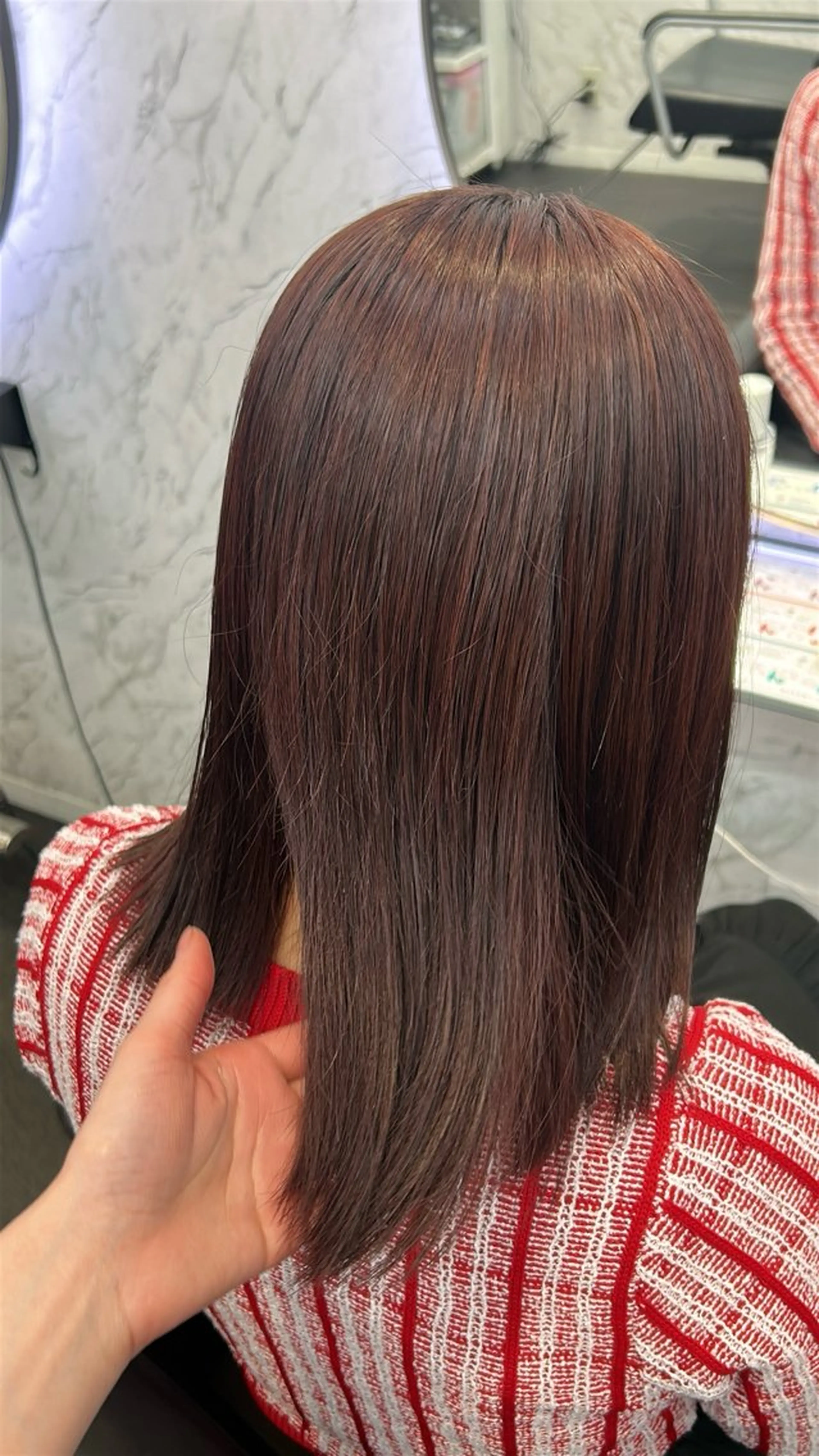 ミディアム カラー ブラウンカラー レッドカラー レッドブラウン ヘアカラー トリートメント 韓国艶カラー 🇰🇷💎MIUのヘアスタイル