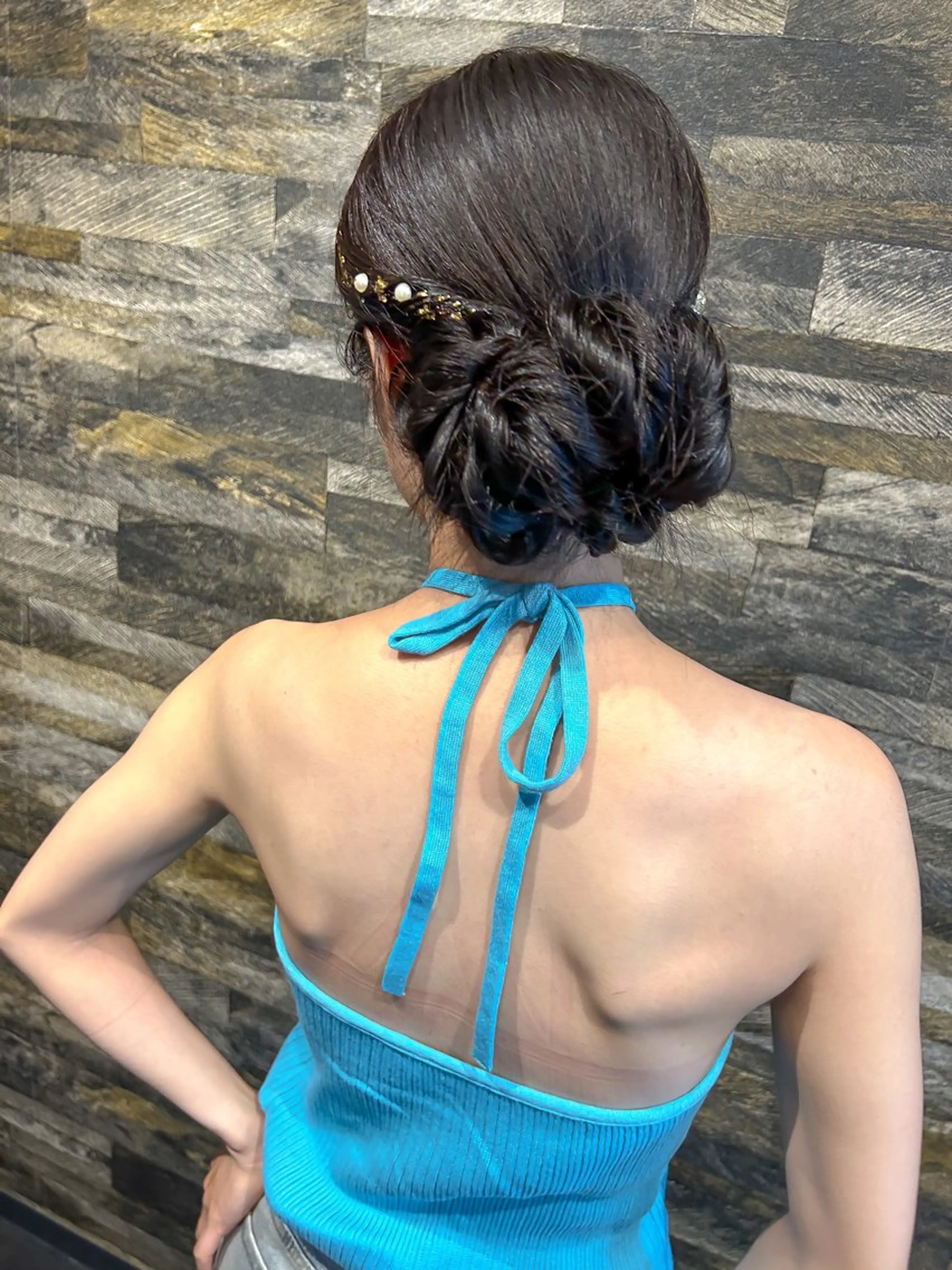 ロング ヘアアレンジ 結婚式・ブライダル ヘアセット 飯塚 沙衣のヘアスタイル