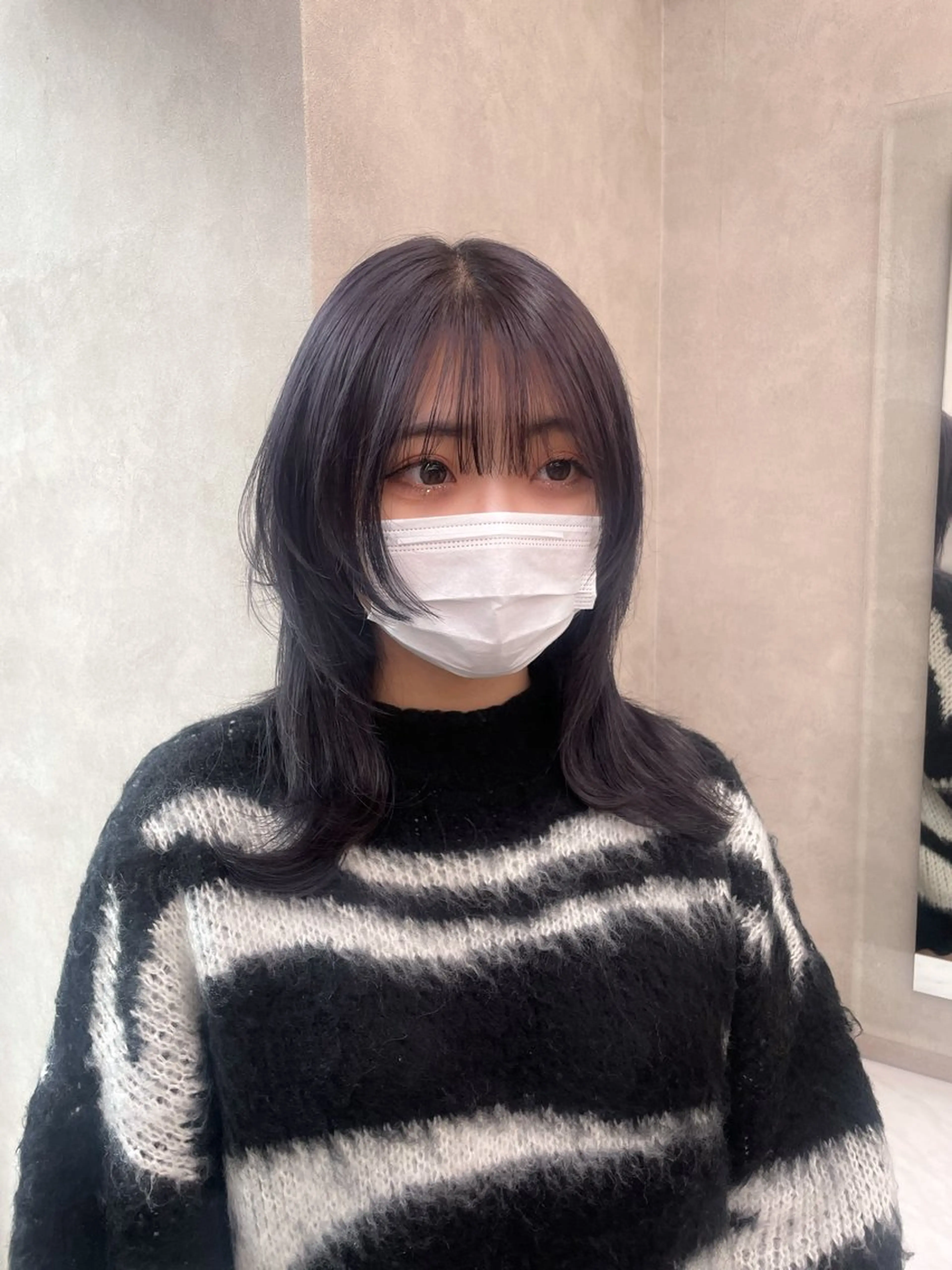 セミロング カラー ブルーカラー ブルーラベンダー グレージュ ラベンダーカラー ラベンダーグレージュ カット ヘアカラー トリートメント ヘッドスパ ヘアセット 表参道ハッシュカット レイヤー/リノンのヘアスタイル