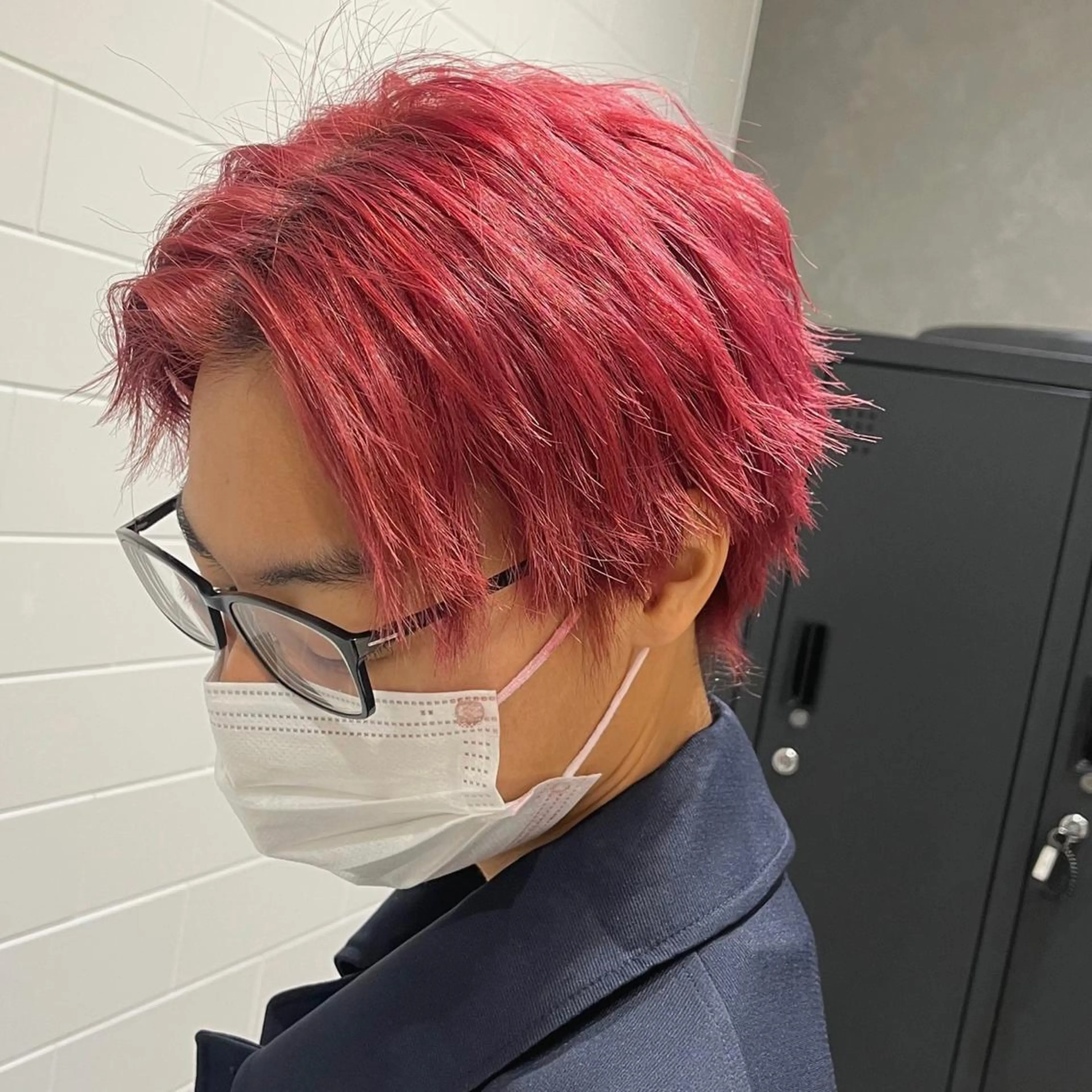 ショート カラー メンズ ピンクカラー lien ヒジリのヘアスタイル