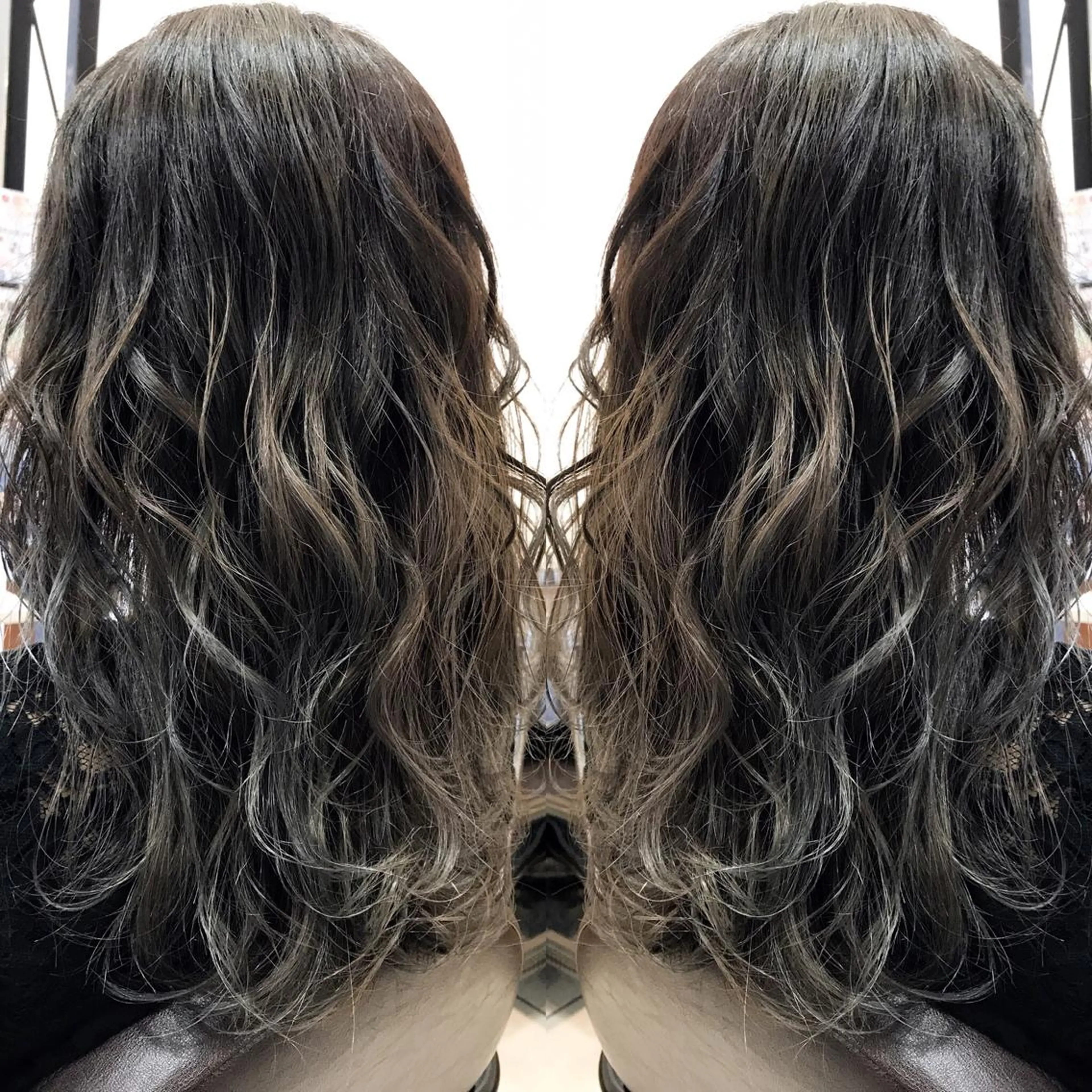 ミディアム カラー シールエクステ⭐️ オオミタクヤのヘアスタイル