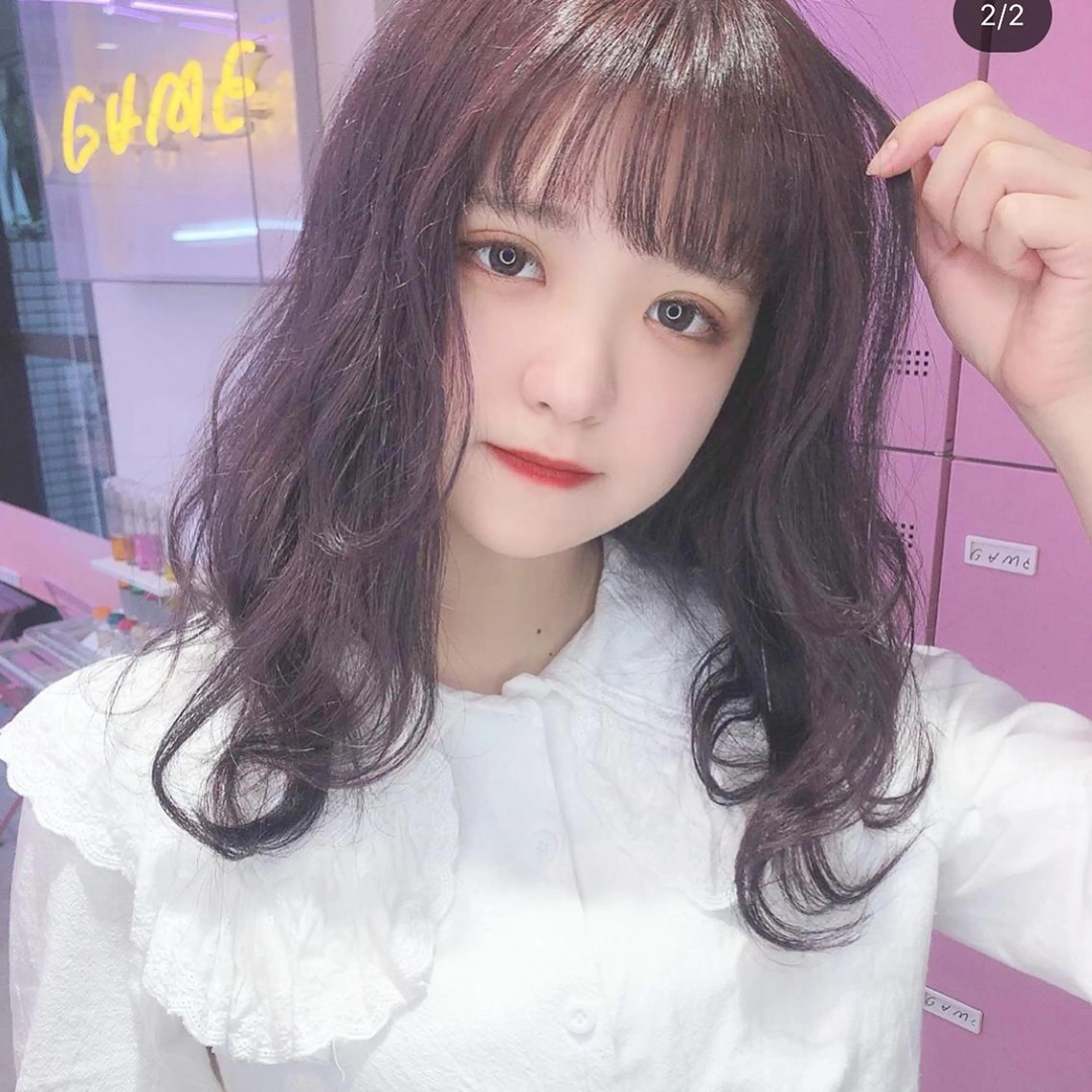 セミロング カラー ブリーチ ディープラベンダー ラベンダーカラー カット ヘアカラー トリートメント 透明感カラー× レイヤーカット✨高梨のヘアスタイル