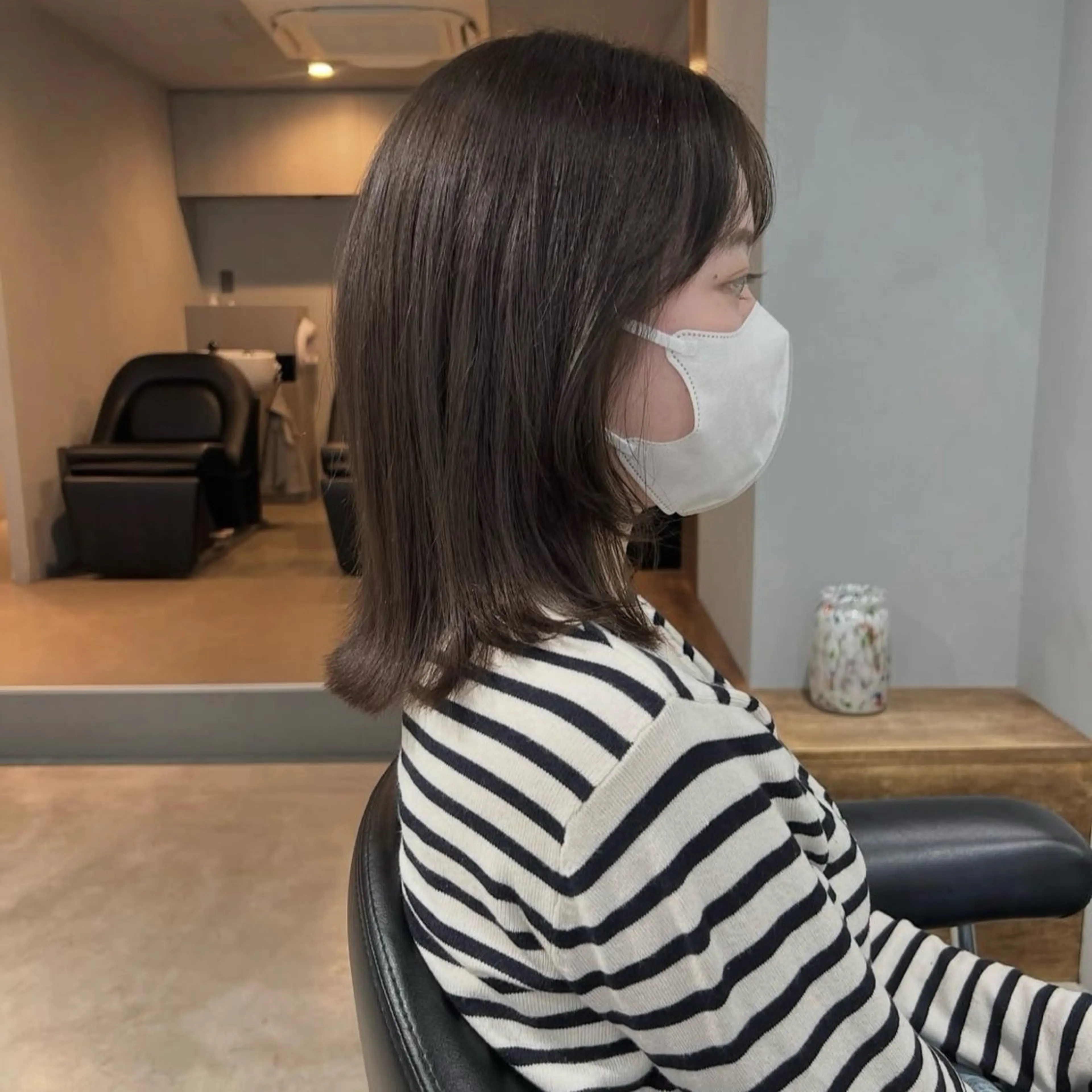 セミロング カラー カット ヘアカラー akane/ボブ /オリーブ/ブラウンのヘアスタイル