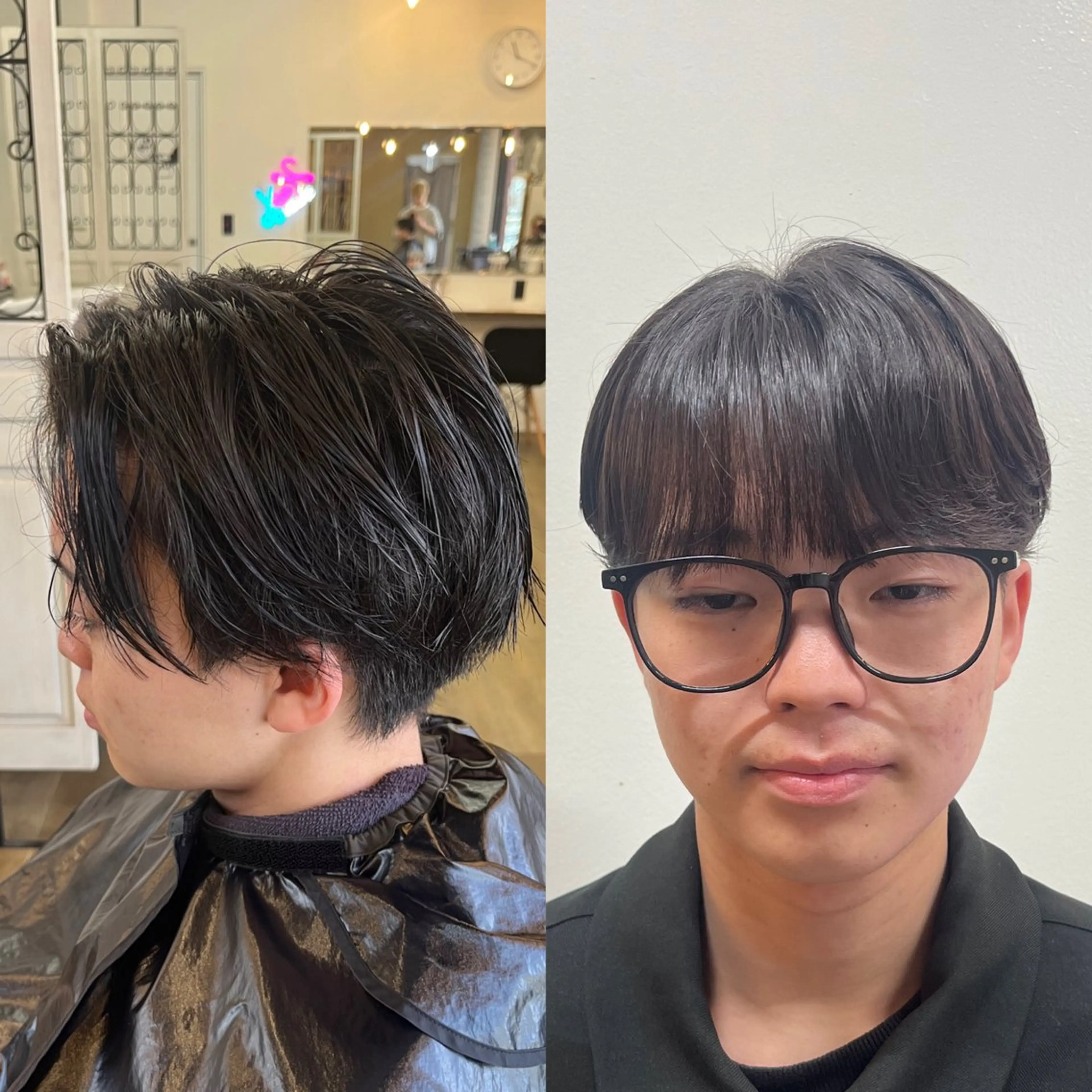 ショート パーマ メンズ マッシュ シースルーマッシュ 縮毛矯正 カット 縮毛矯正 カルマ・ニュアンス パーマ　須田龍世のヘアスタイル