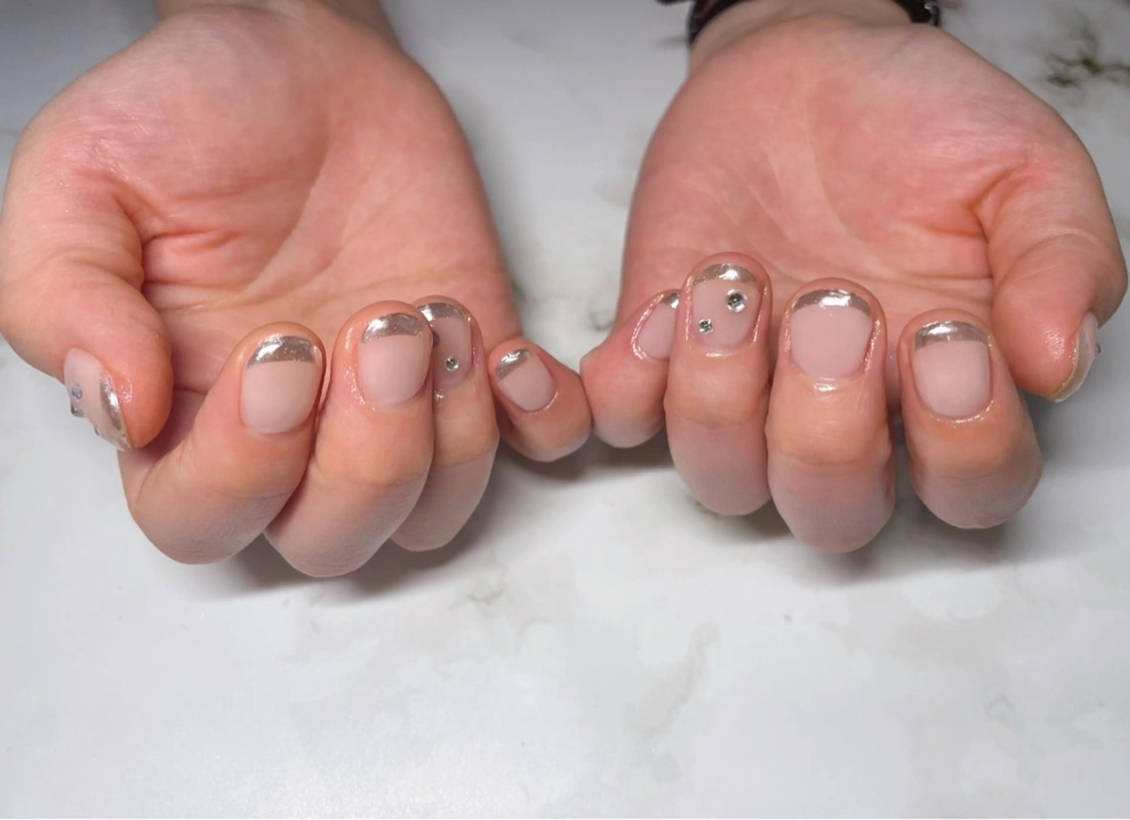 ネイル フレンチネイル ミラーネイル nail salon＊シェリコ＊所属・nail salon シェリコのネイルデザイン