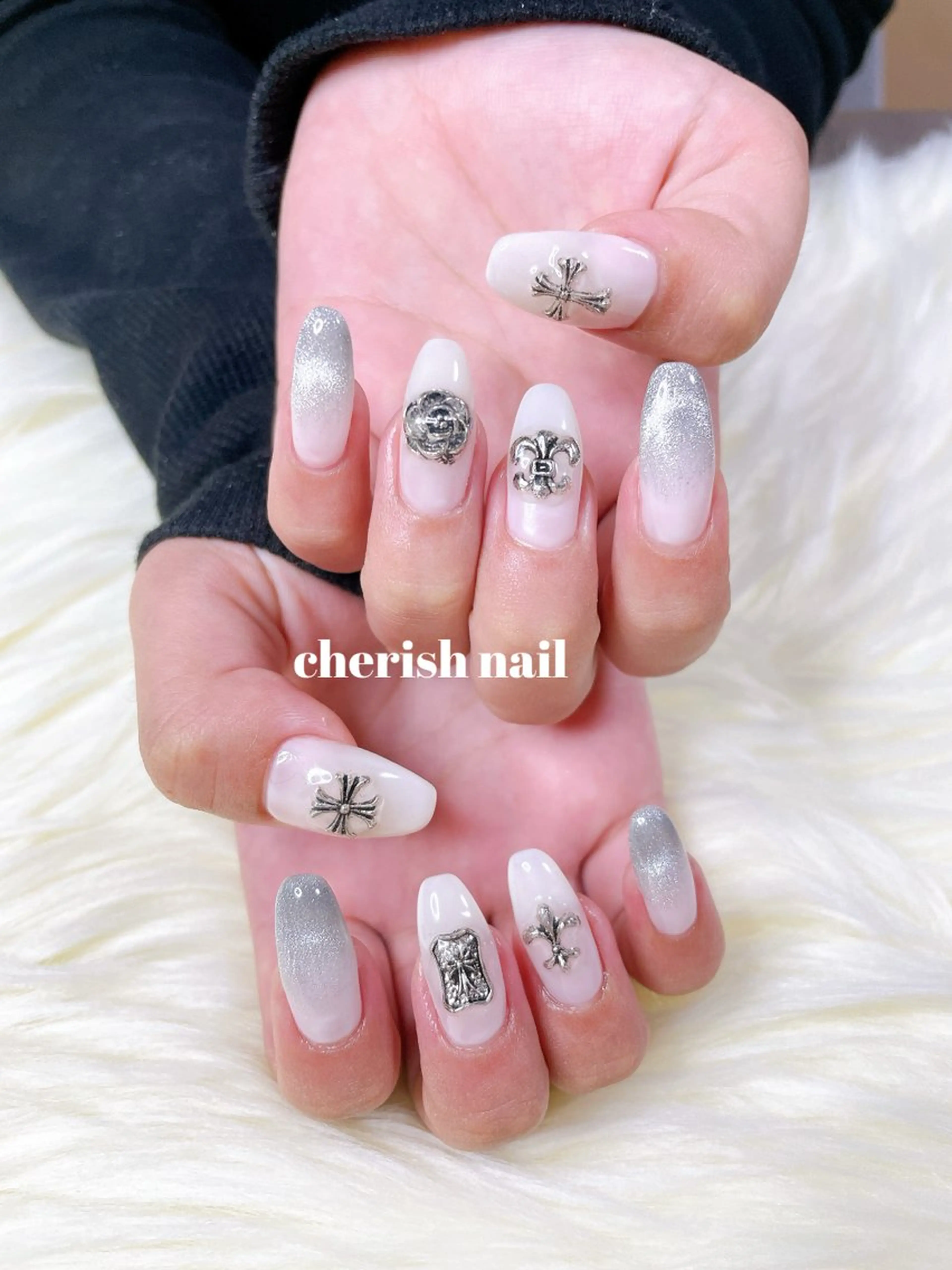 ネイル グラデーション マグネットネイル ハンドネイル cherish nailのネイルデザイン