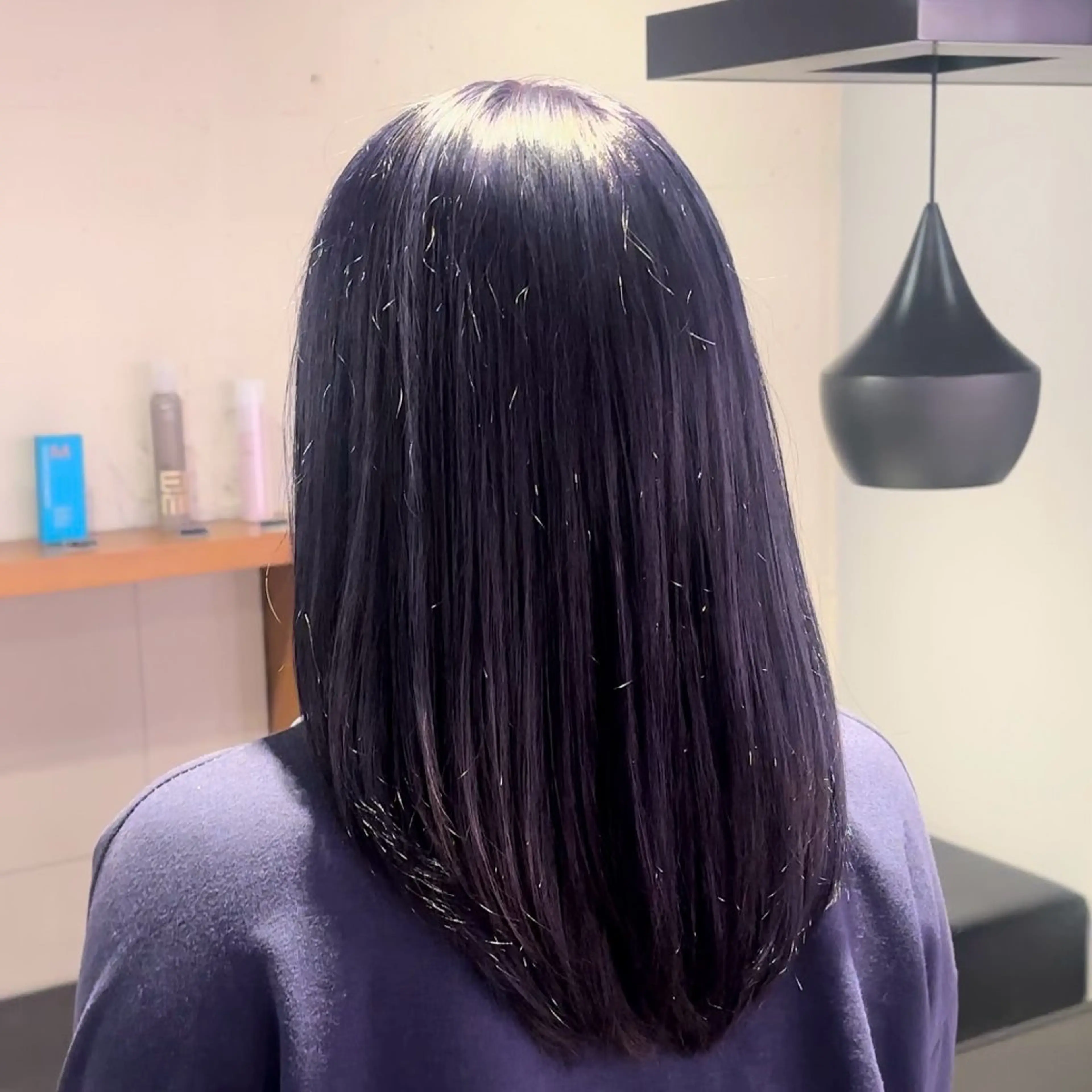 セミロング カラー ブリーチ ラベンダーカラー カットモデル募集 ／ゆうのヘアスタイル