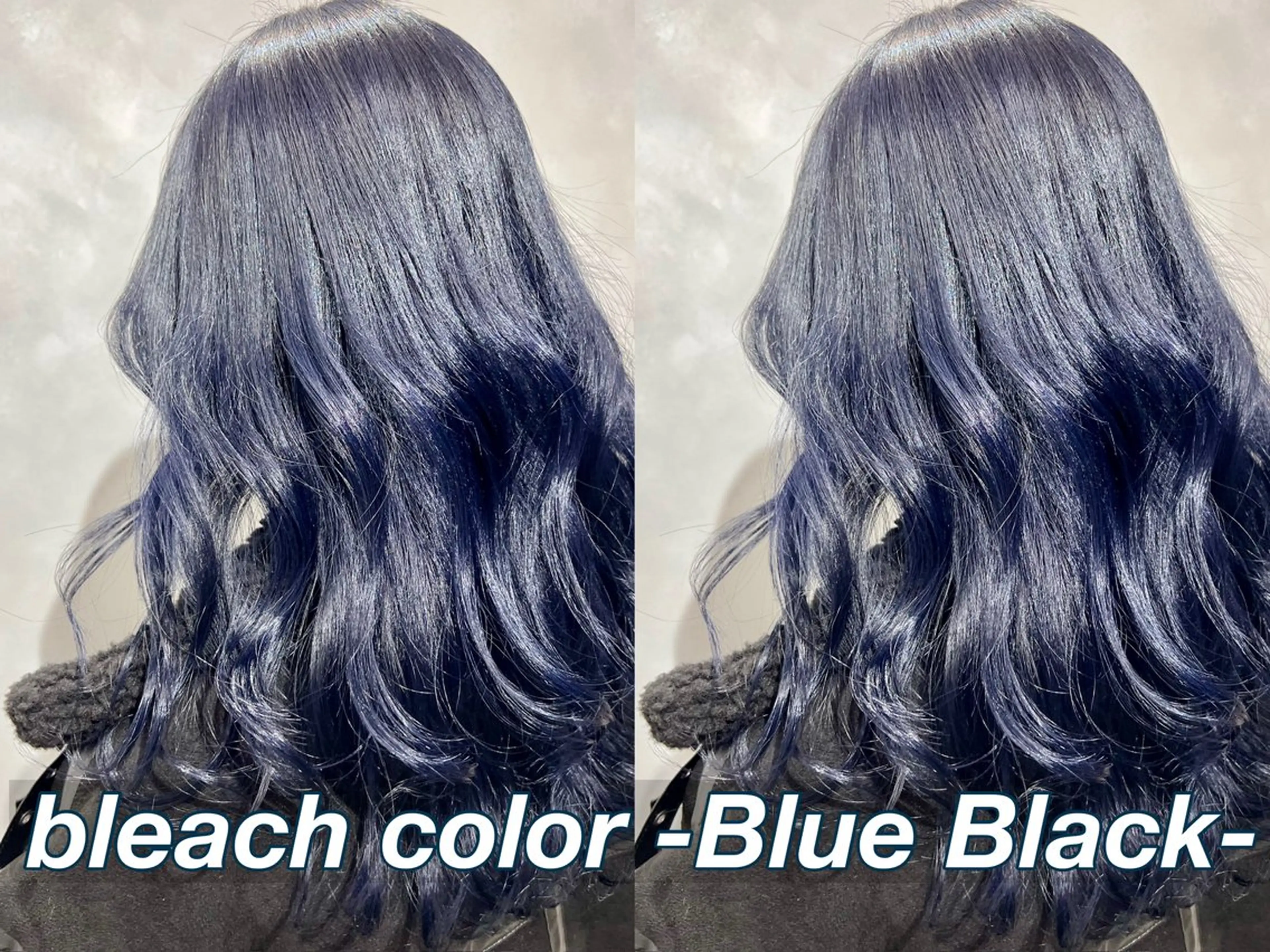 セミロング カラー 黒髪 ブルーカラー ブルーブラック ヘアカラー トリートメント 髪質改善/縮毛矯正 レイヤー/松川匠のヘアスタイル