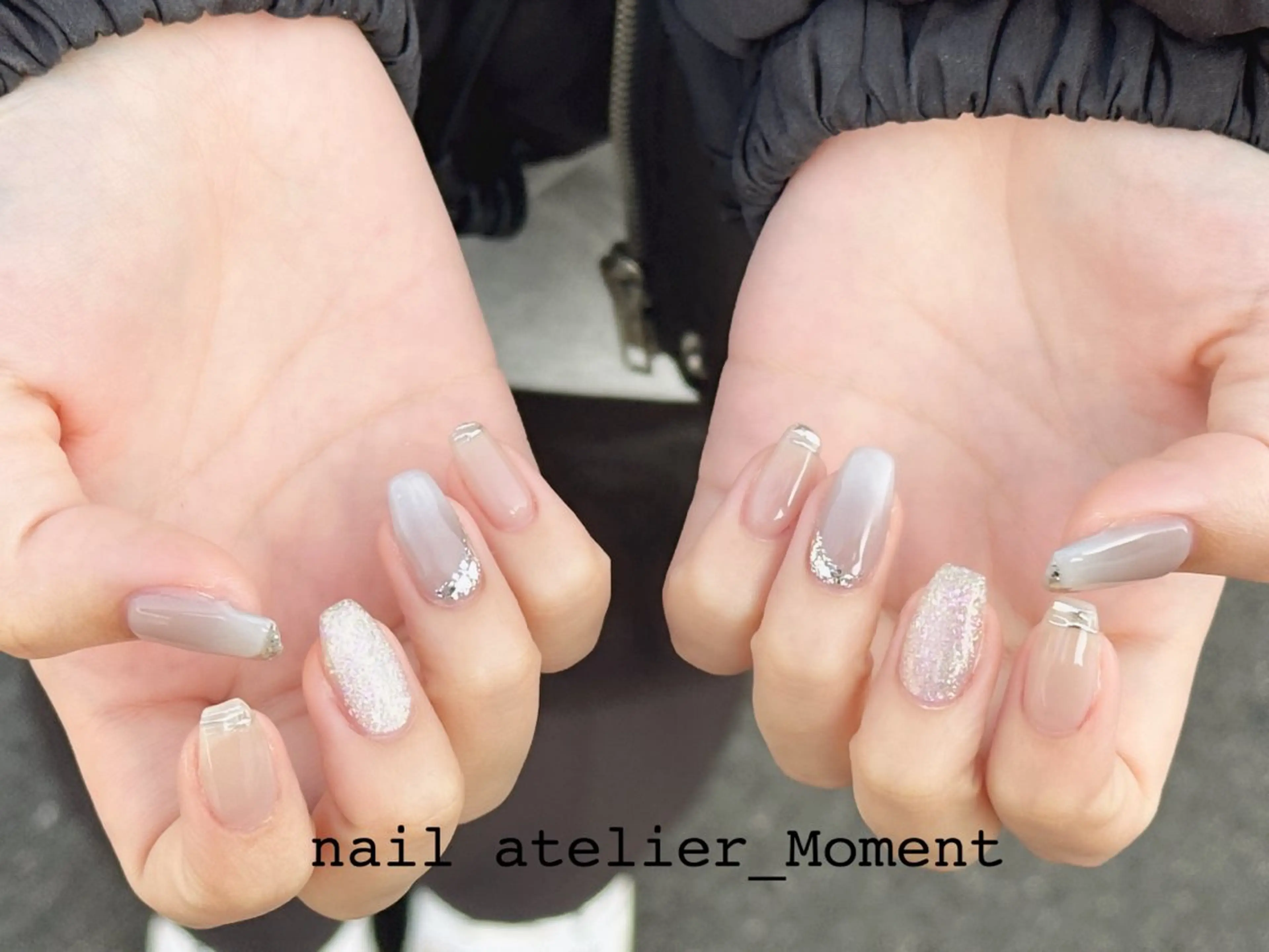 ネイル グラデーション ホワイト ハンドネイル nail atelier_Moment所属・nail Momentのネイルデザイン