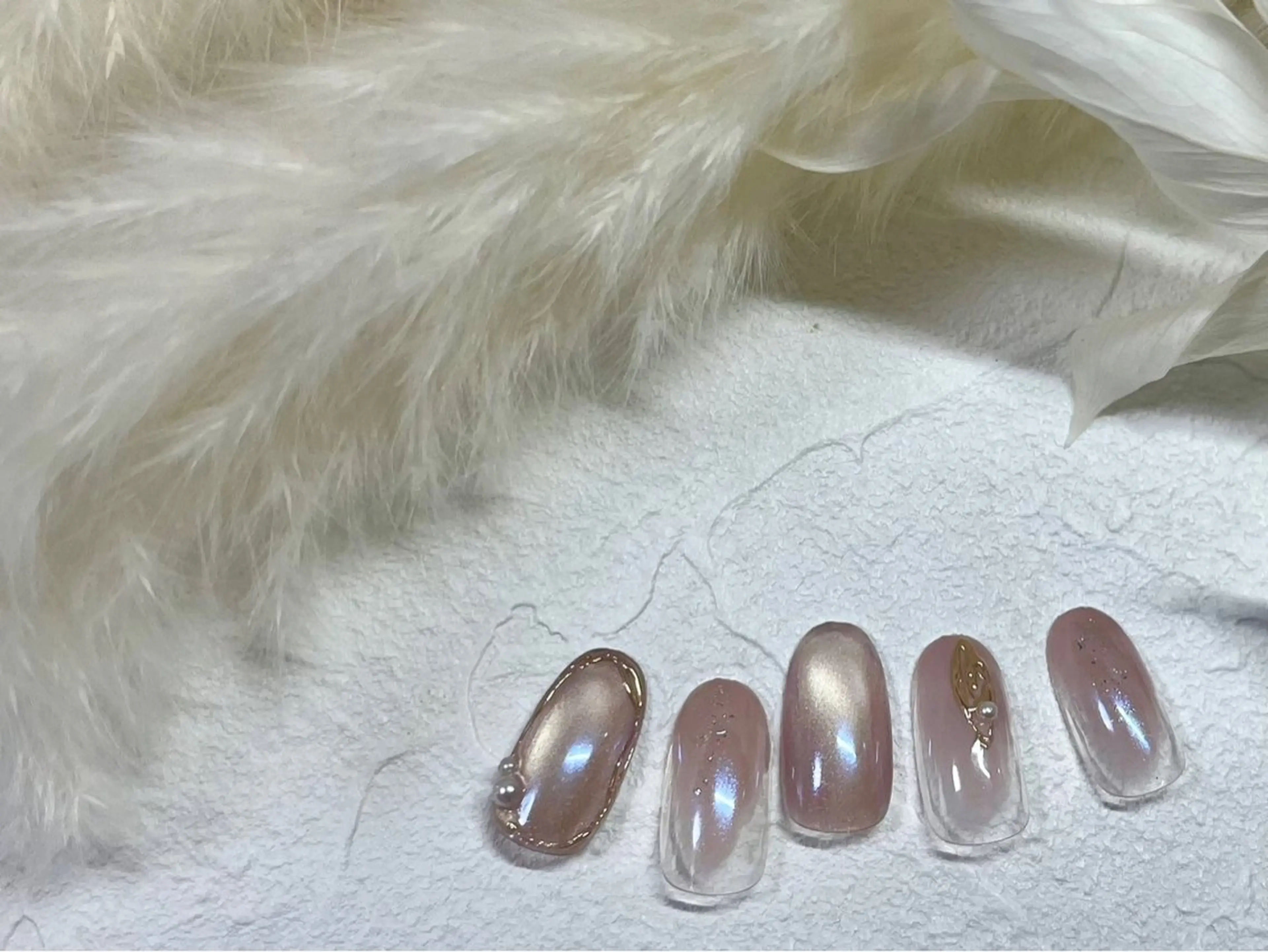 ネイル オーロラネイル フットネイル フレンチネイル ジェルネイル マグネットネイル Mogu nail 二子玉川のネイルデザイン