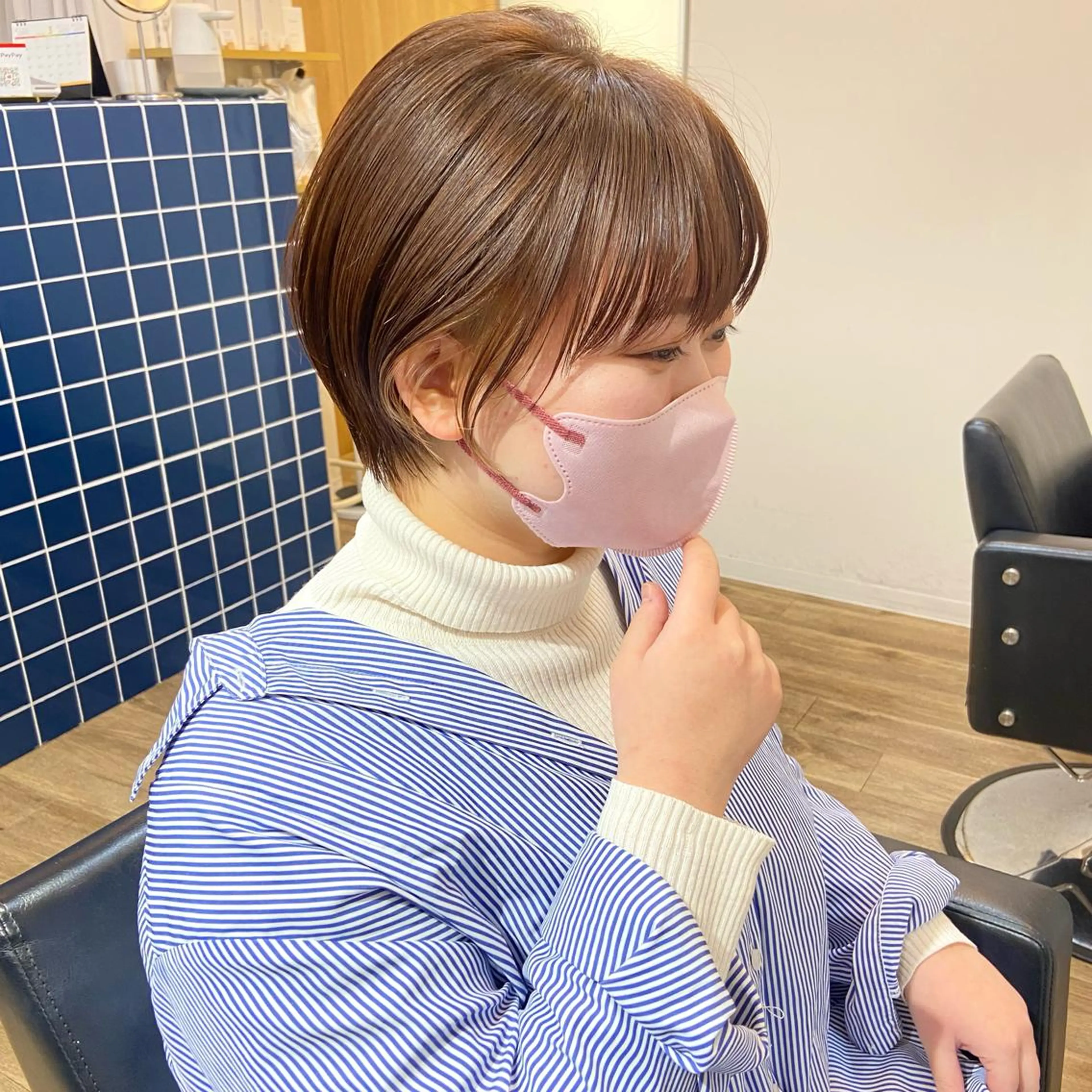 ショート ボブ ハイライト 髪質改善 ショートヘア mai 🥀 パーマモデル募集🌀のヘアスタイル