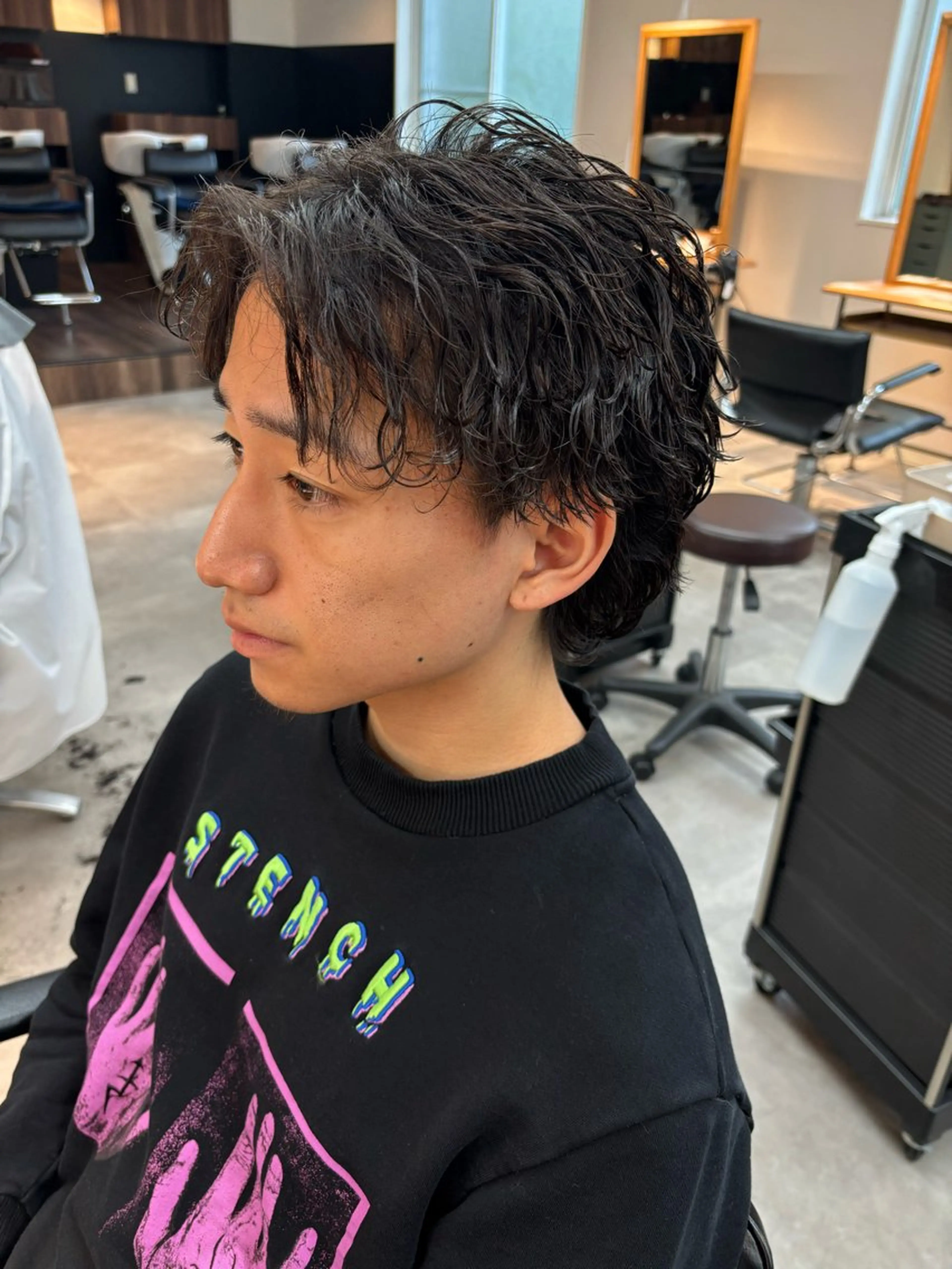 パーマ メンズ センターパート メンズパーマ 波巻きパーマ カット パーマ トリートメント 千葉 メンズ パーマ特化🔥関のヘアスタイル