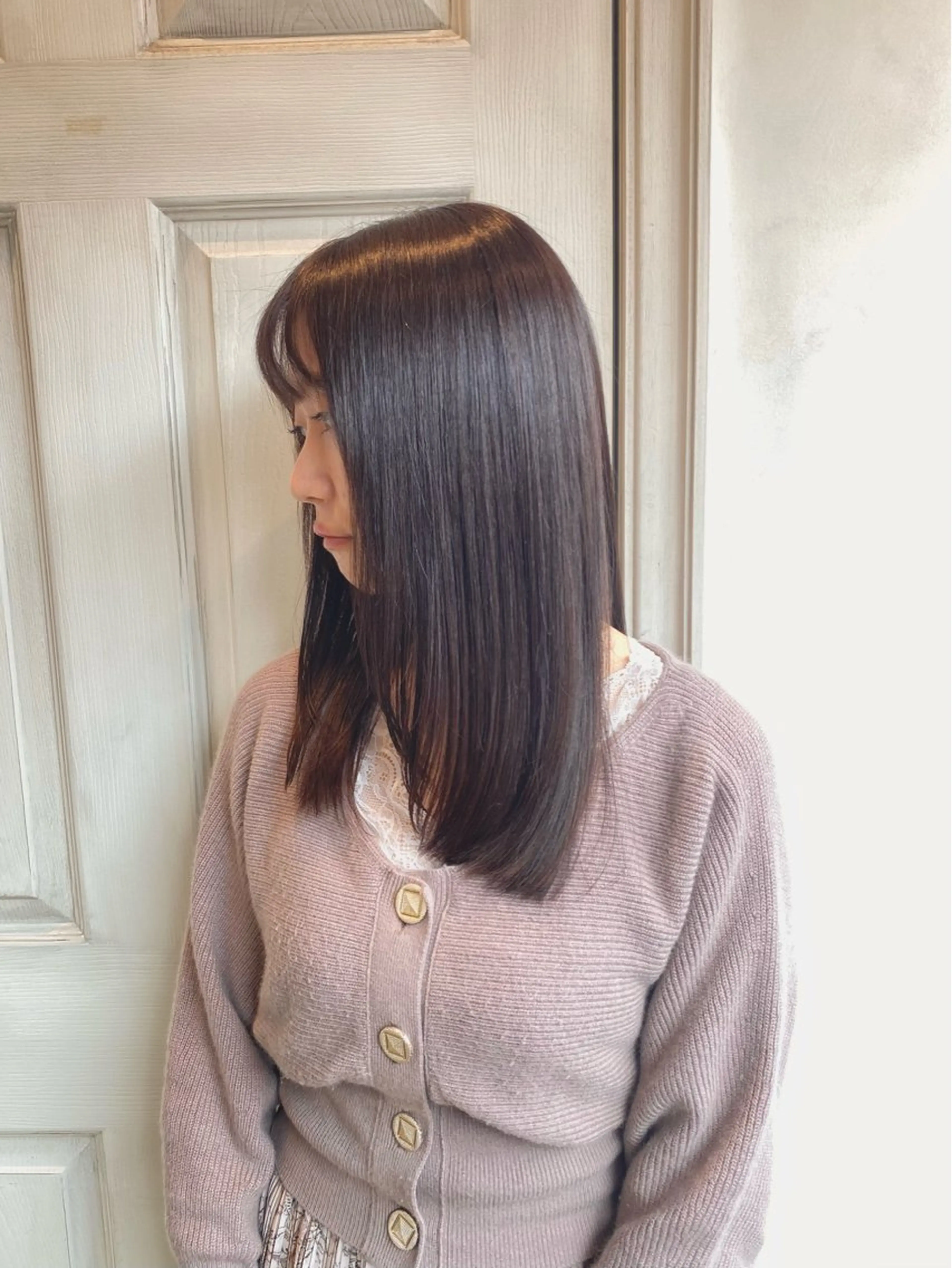 ロング ロング カット 縮毛矯正 千 田のヘアスタイル