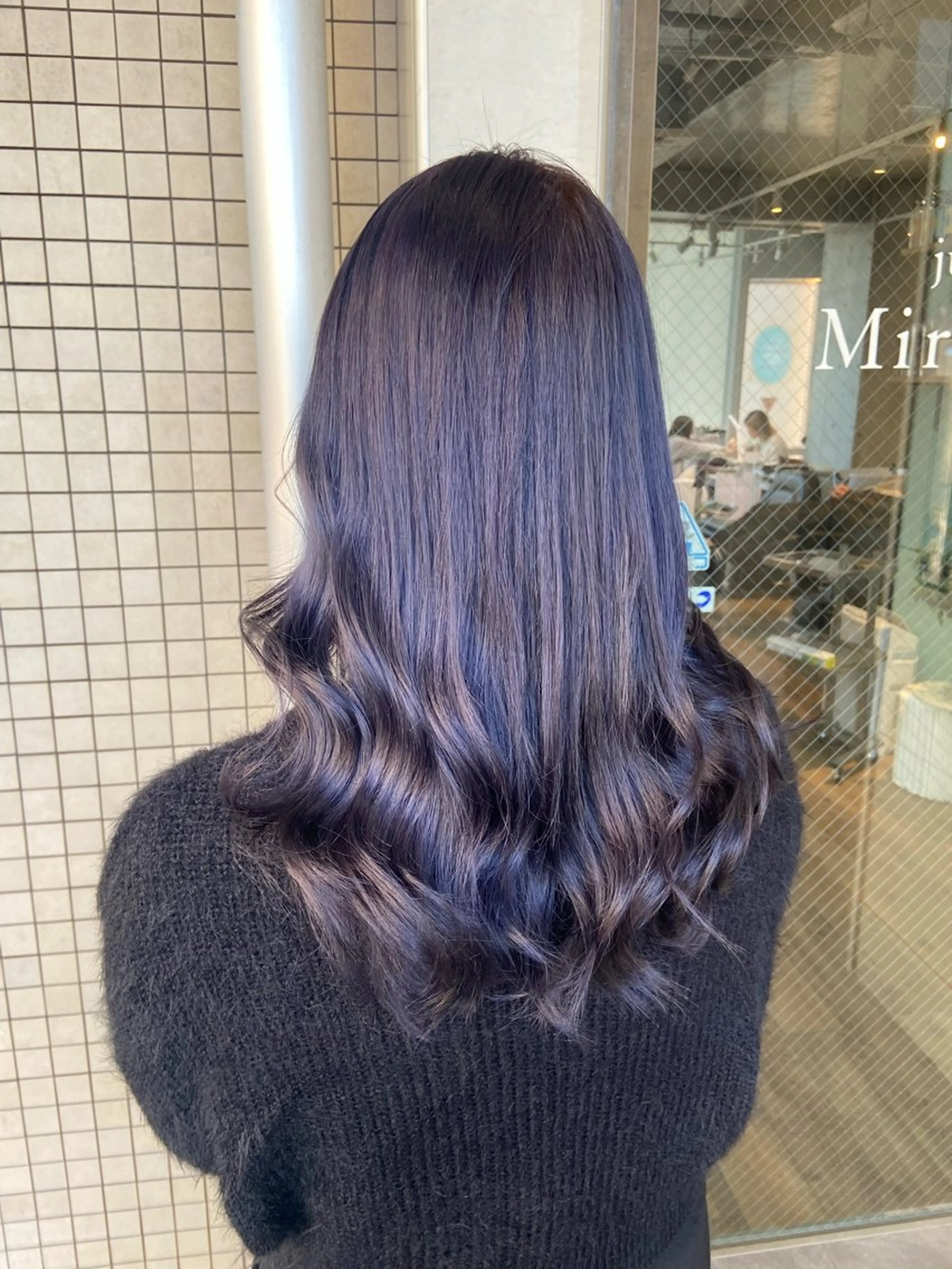 ミディアム カラー パープルカラー ヘアカラー トリートメント 🧸プルエクステ❤︎ ネイルKAO🧸のヘアスタイル