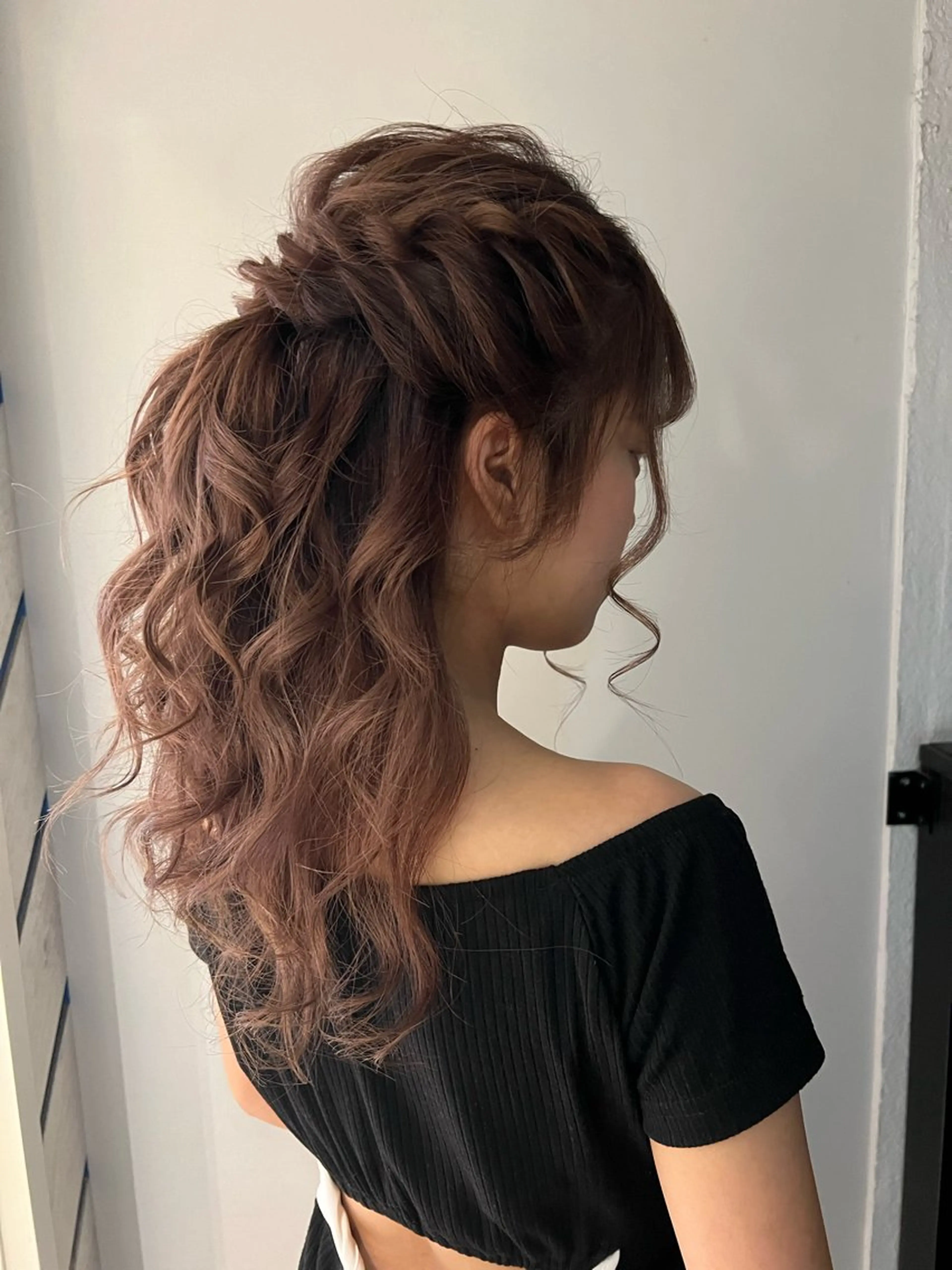 ロング カラー パーマ ヘアアレンジ ハーフアップ ヘアセット 🎨カラー満足度 500%💫ヅル💫のヘアスタイル
