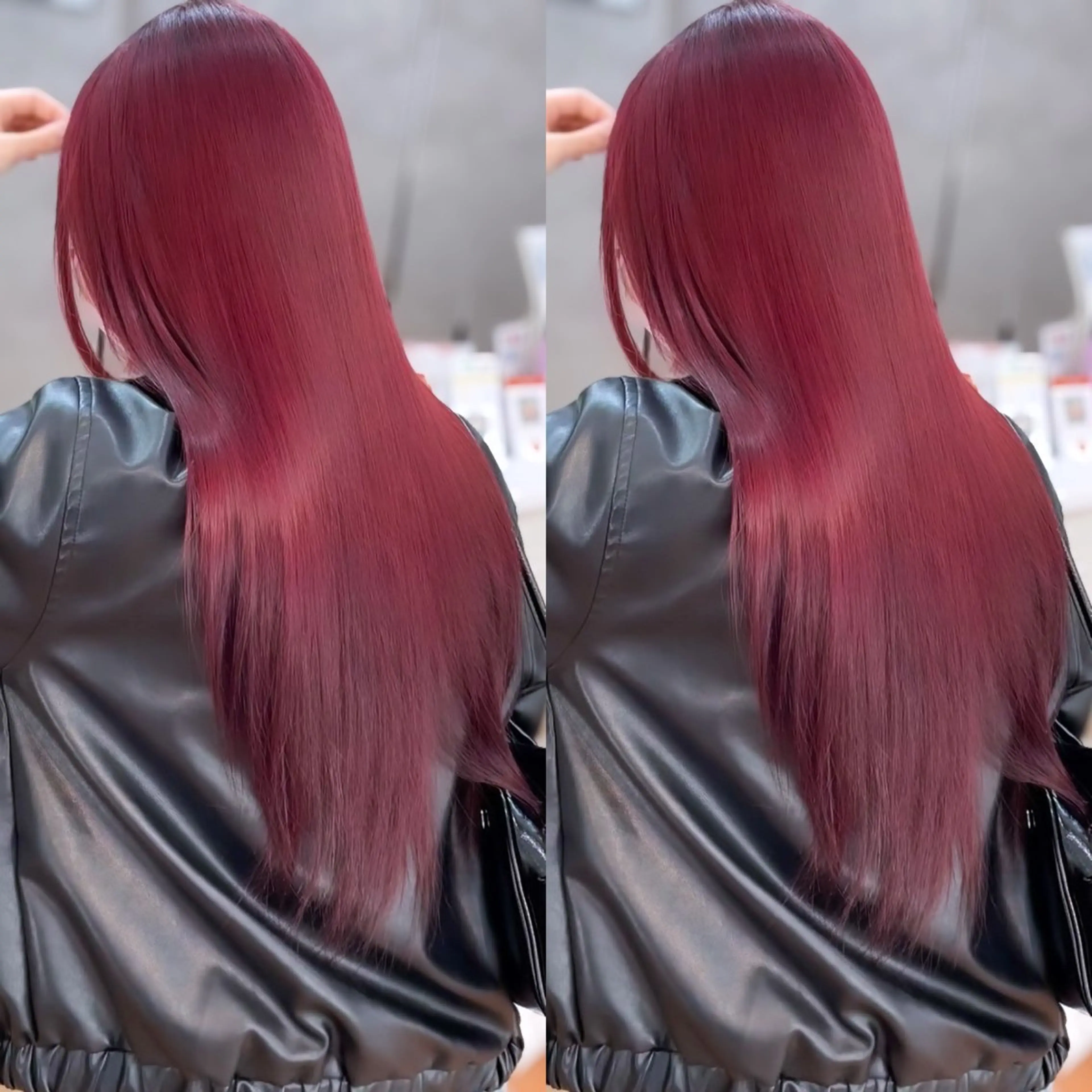 ロング カラー ブリーチ ケアカラー ブリーチなしカラー ピンクカラー ヘアカラー トリートメント ブリーチなしピンク 赤井龍斗のヘアスタイル