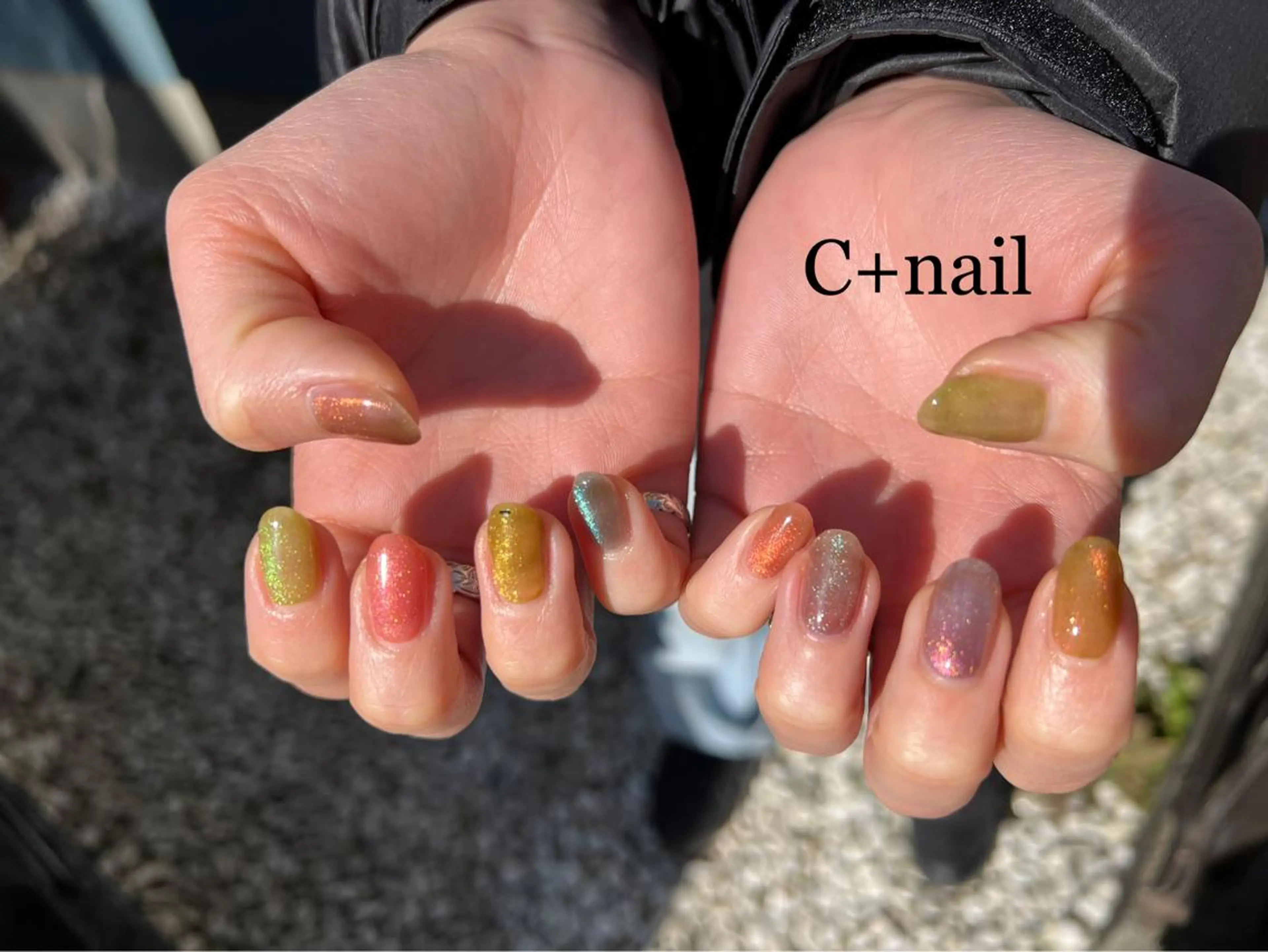 ネイル アートネイル フレンチネイル グラデーション キラキラネイル 韓国ネイル ハンドネイル ✴︎ C+nailのネイルデザイン