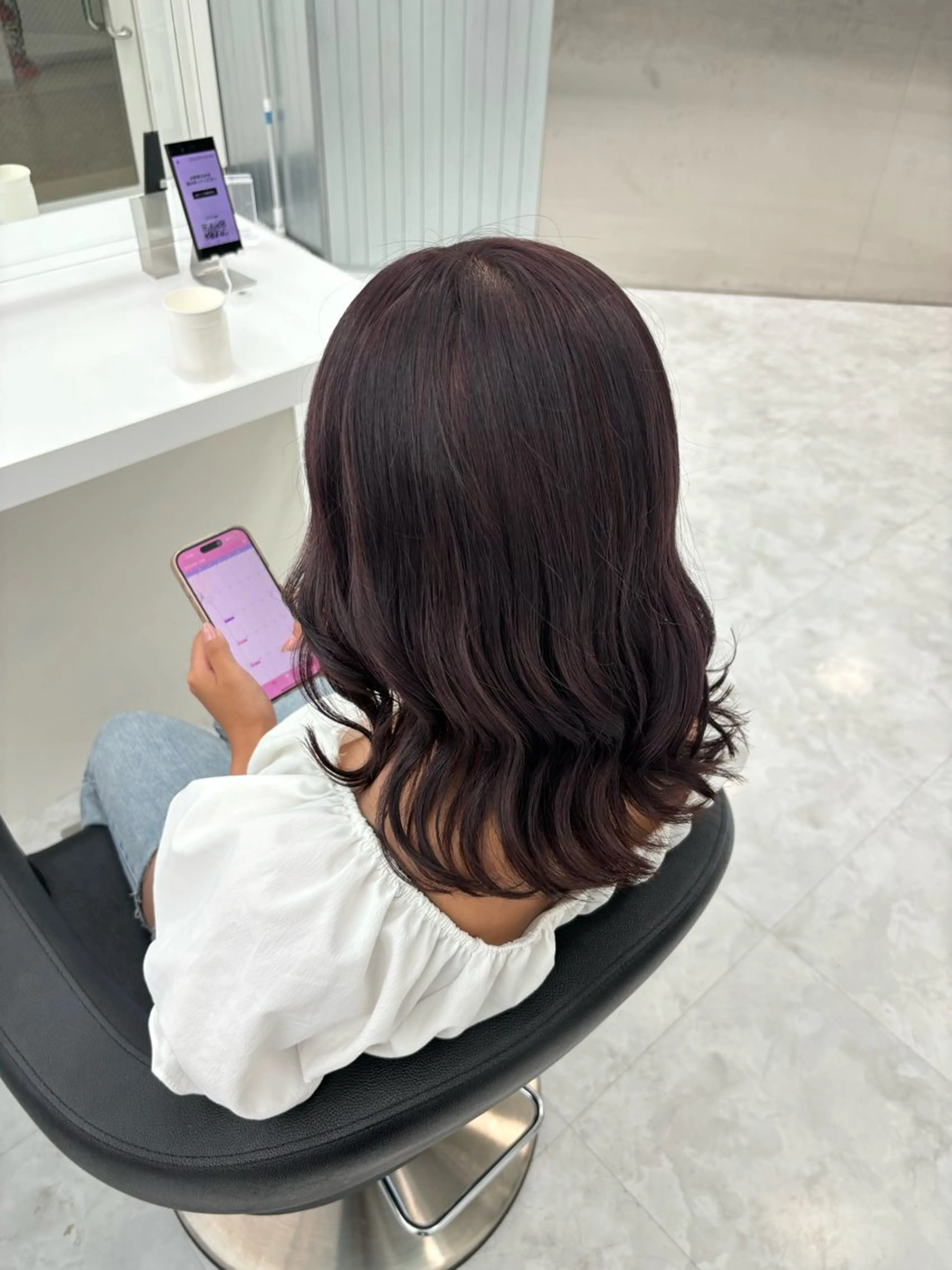 ミディアム カラー カット ヘアカラー ヘッドスパ ヘアセット 透明感ハイトーン☁️ 斗和🫧天神のヘアスタイル
