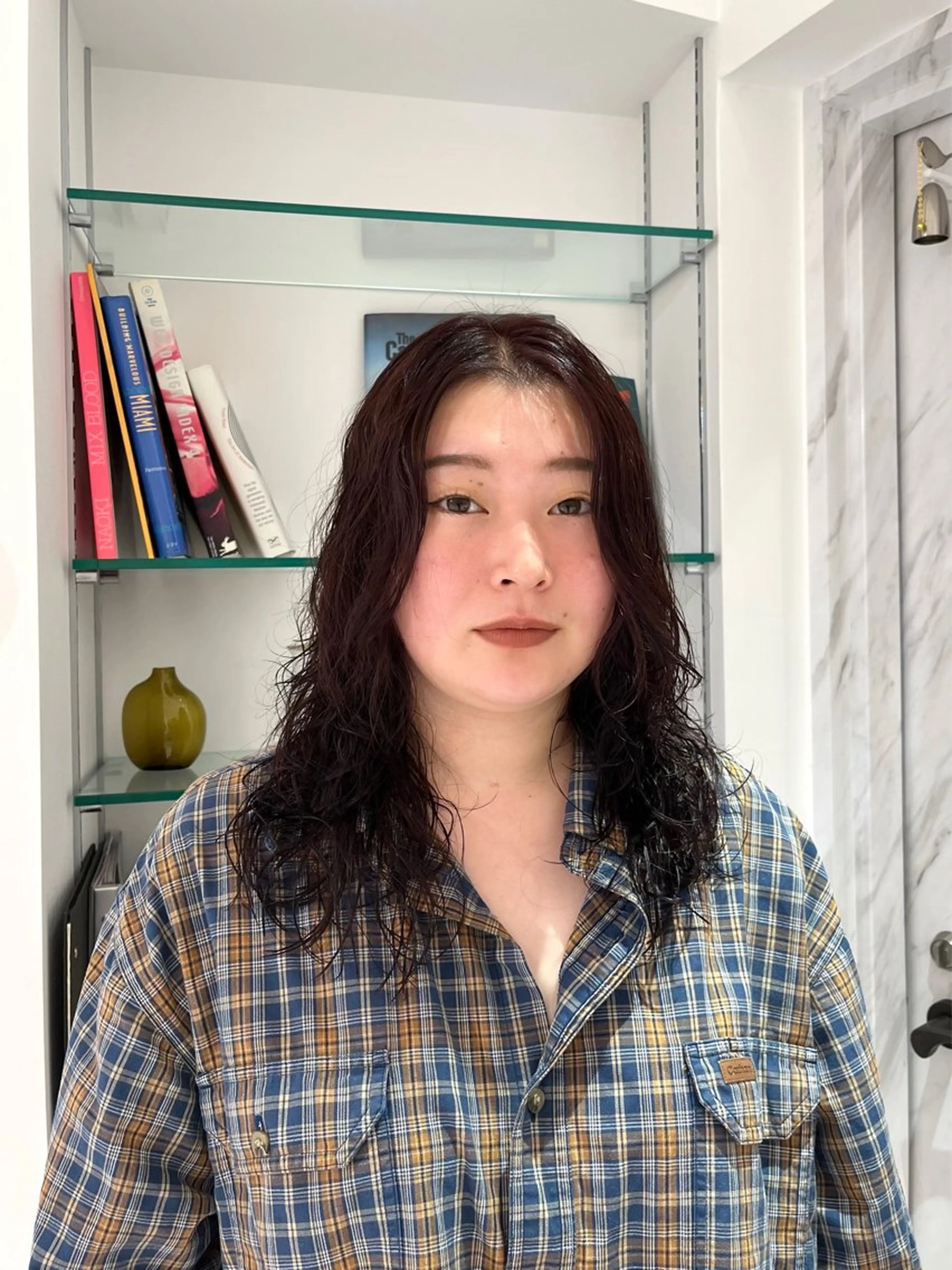 セミロング カラー パーマ 野中里紗/ ベージュカラーのヘアスタイル