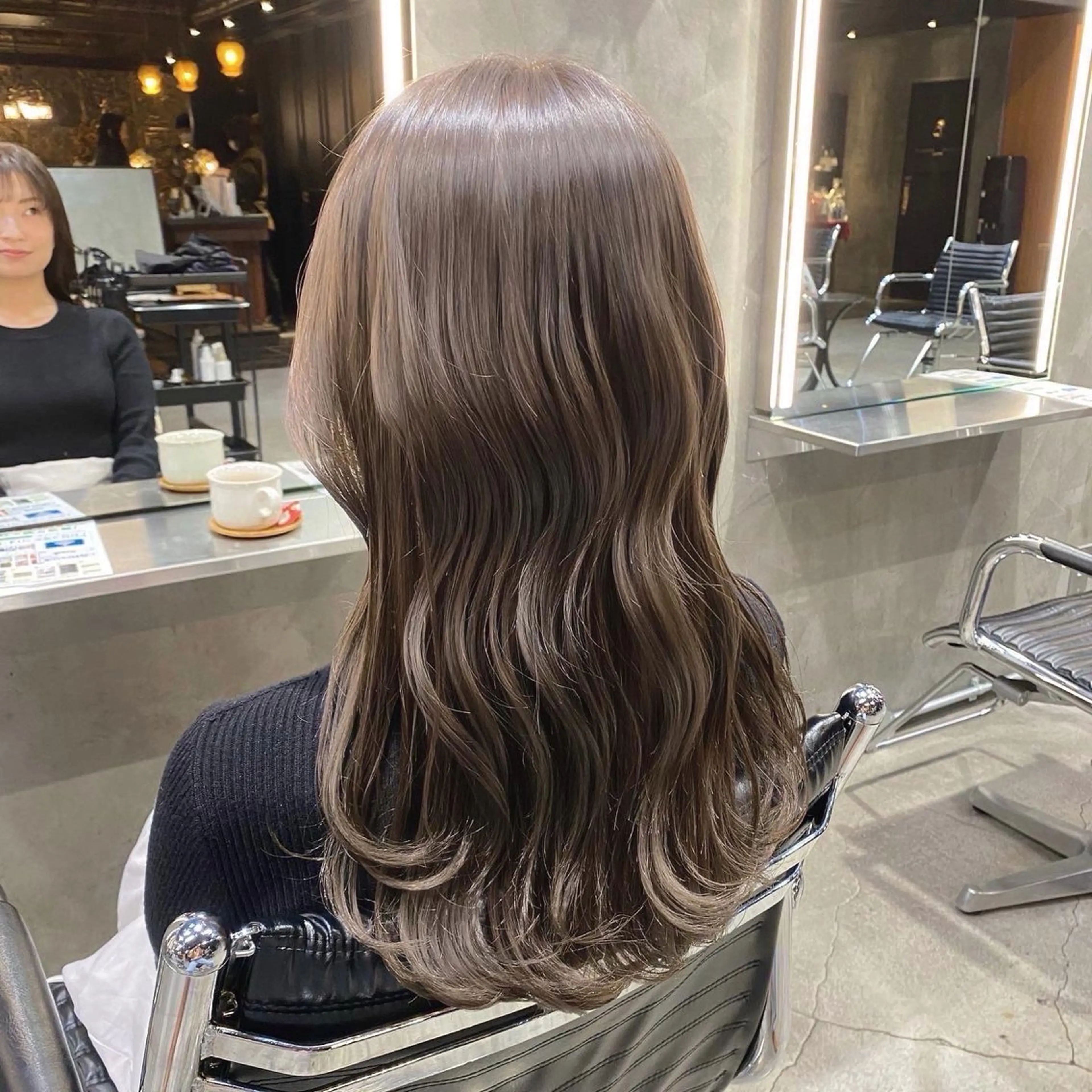 セミロング カラー ベージュカラー ブリーチ ショコラベージュ ダブルカラー ブリーチなしカラー カット ヘアカラー ブリーチなしダブル カラー🧸🐺陽介のヘアスタイル