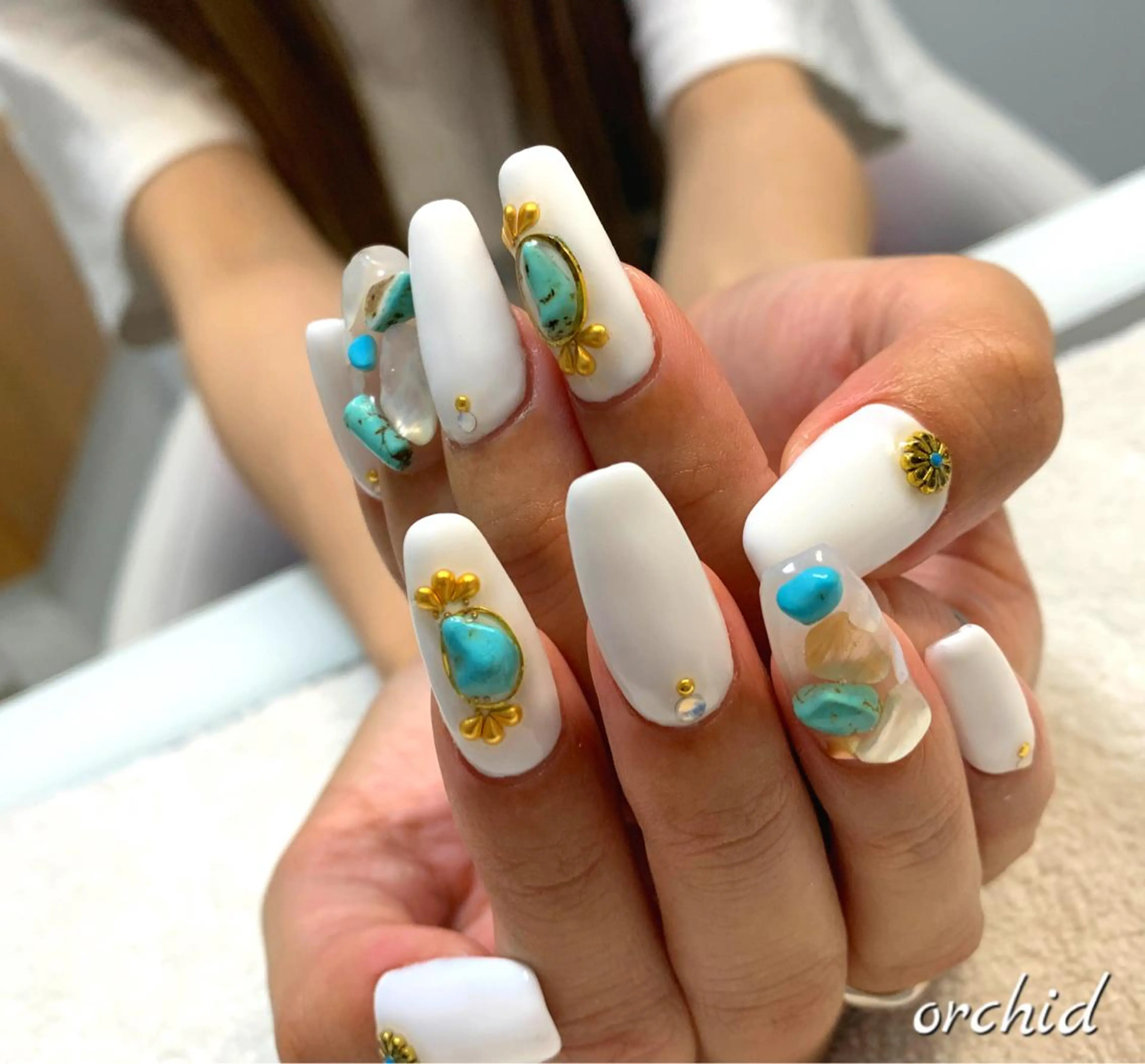 ネイル スカルプネイル orchid ♡オーキッドのネイルデザイン