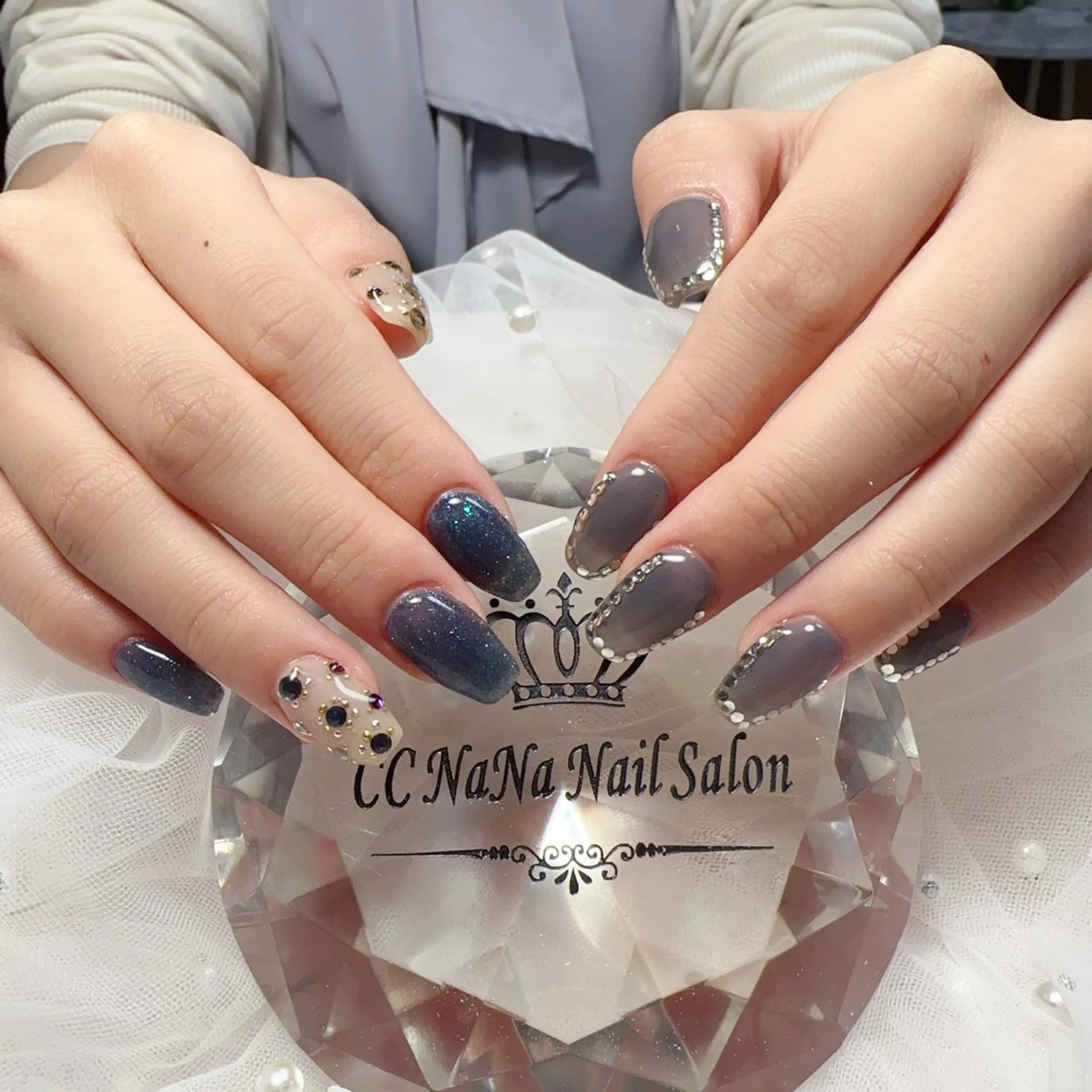 ネイル スカルプネイル ハンドネイル 💎CC・NaNa 韓国風ネイル🌙のネイルデザイン