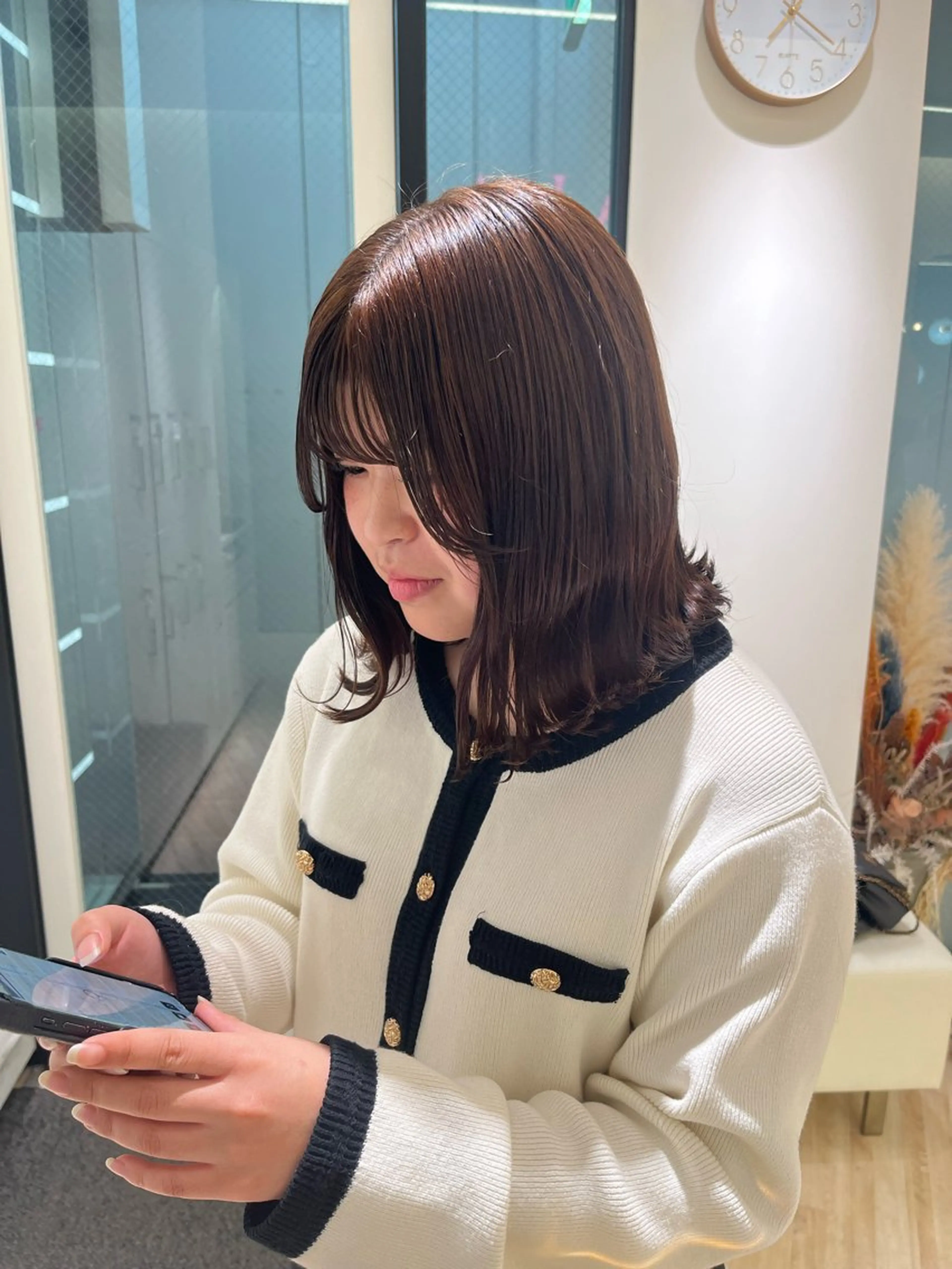 ミディアム カラー ヘアカラー ParveMix 🌝🫧山本 玲南のヘアスタイル