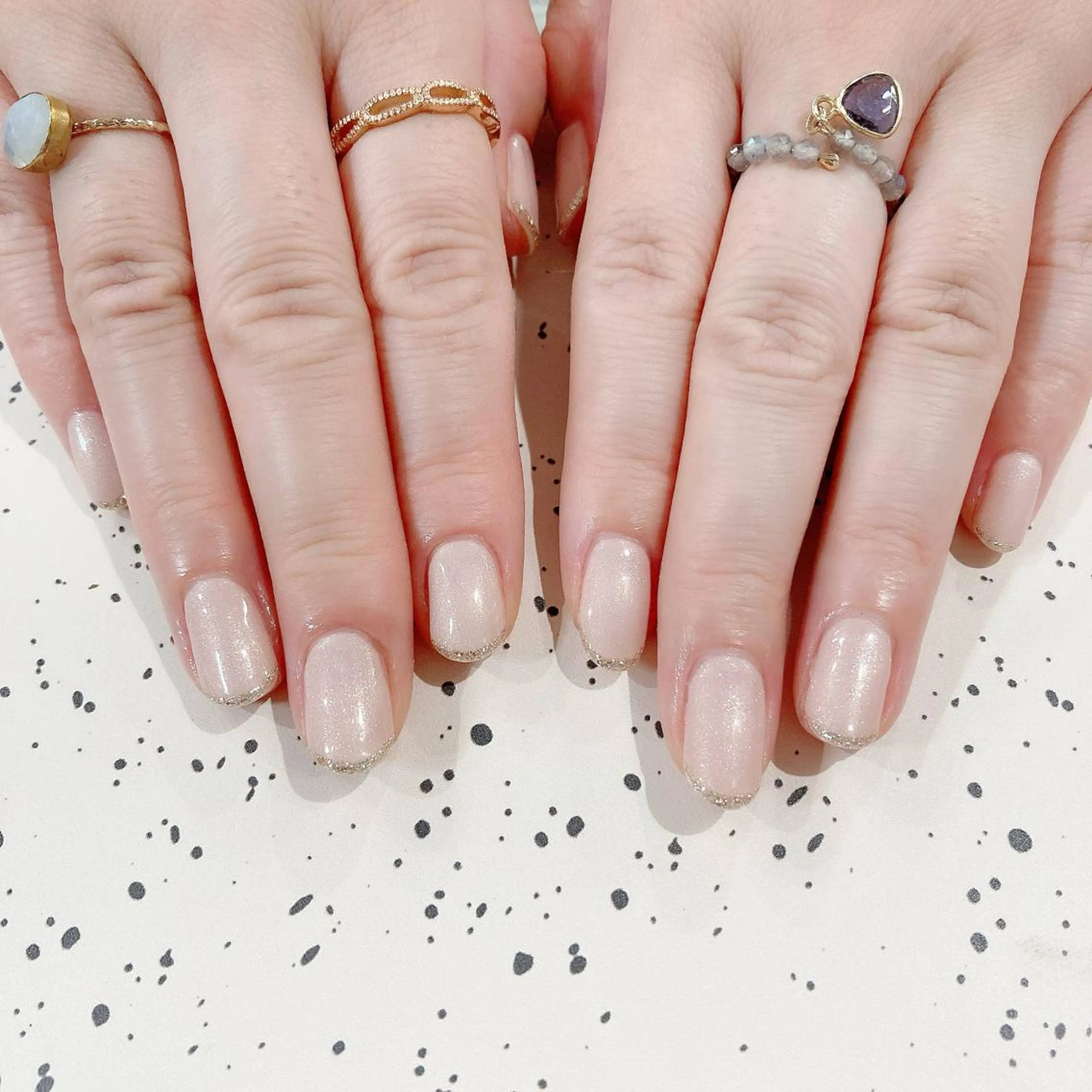 ネイル フレンチネイル ジェルネイル キラキラネイル オフィスネイル パラジェル ハンドネイル Nail Kのネイルデザイン