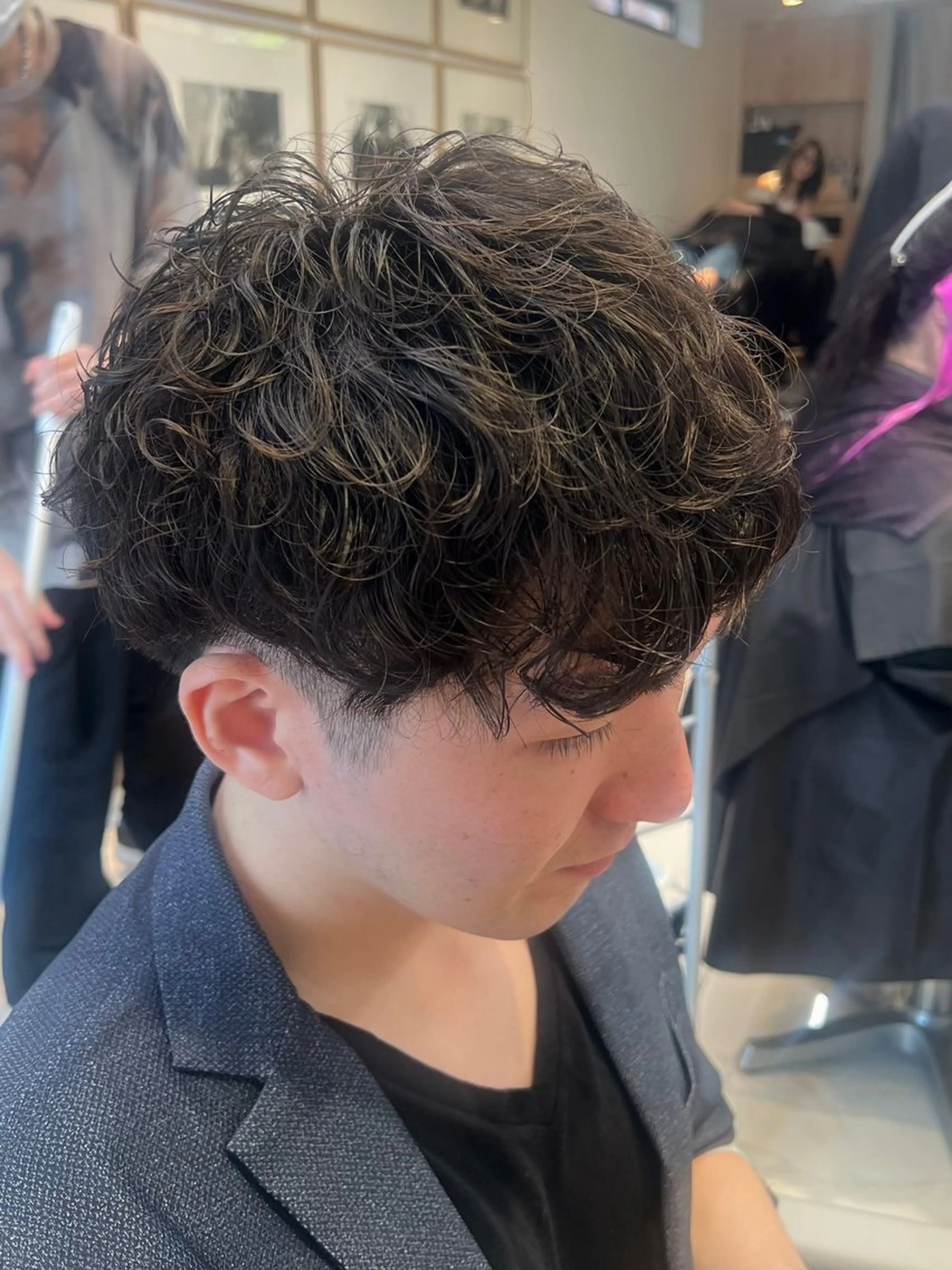 ショート カラー パーマ メンズ カット パーマ トリートメント ヘッドスパ ヘアセット 🎨中彩度カラー🩶 川添桃花のヘアスタイル