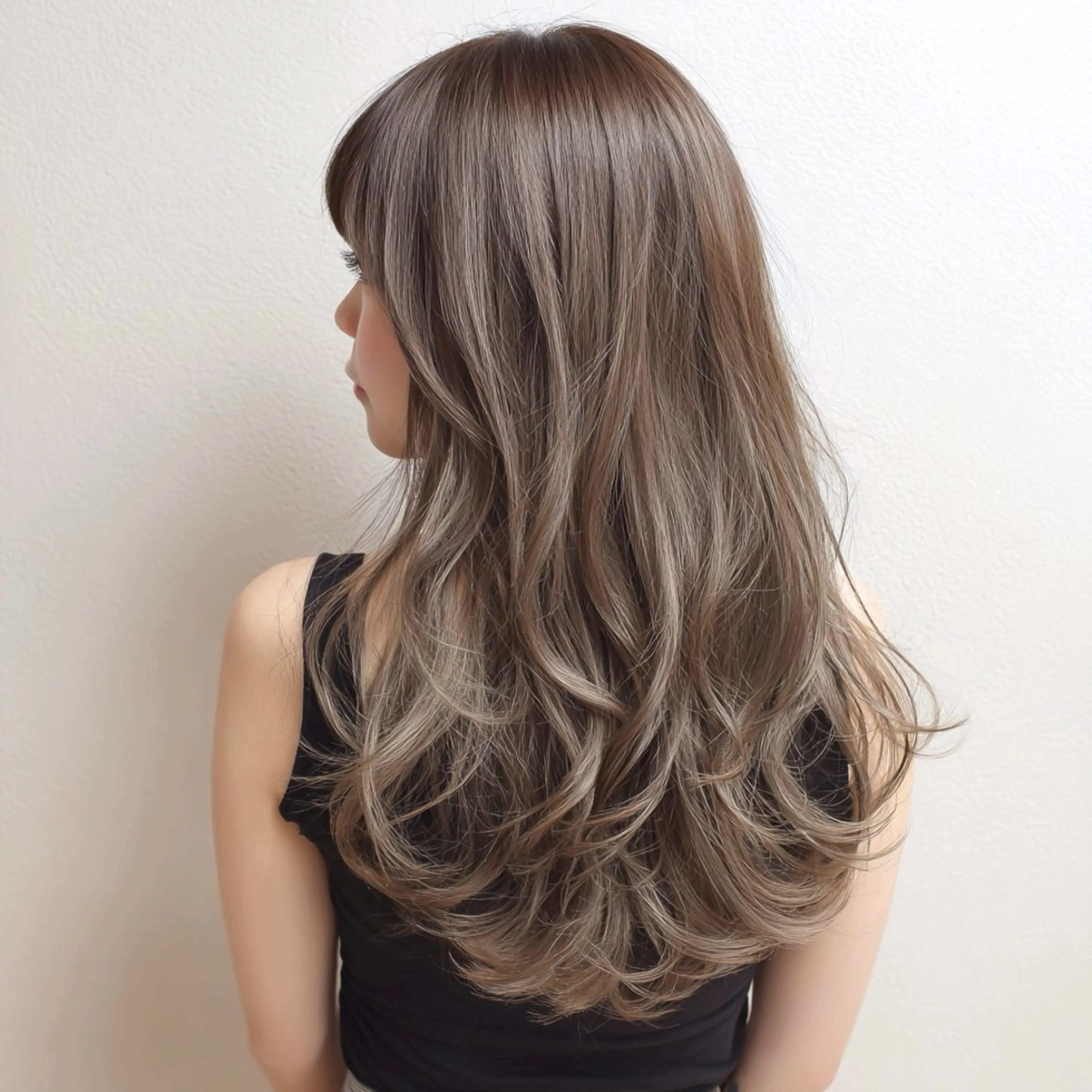 セミロング カラー アッシュ ダブルカラー グレージュ ヘアカラー KEISUKE/カラ ー🐶シールエクステのヘアスタイル