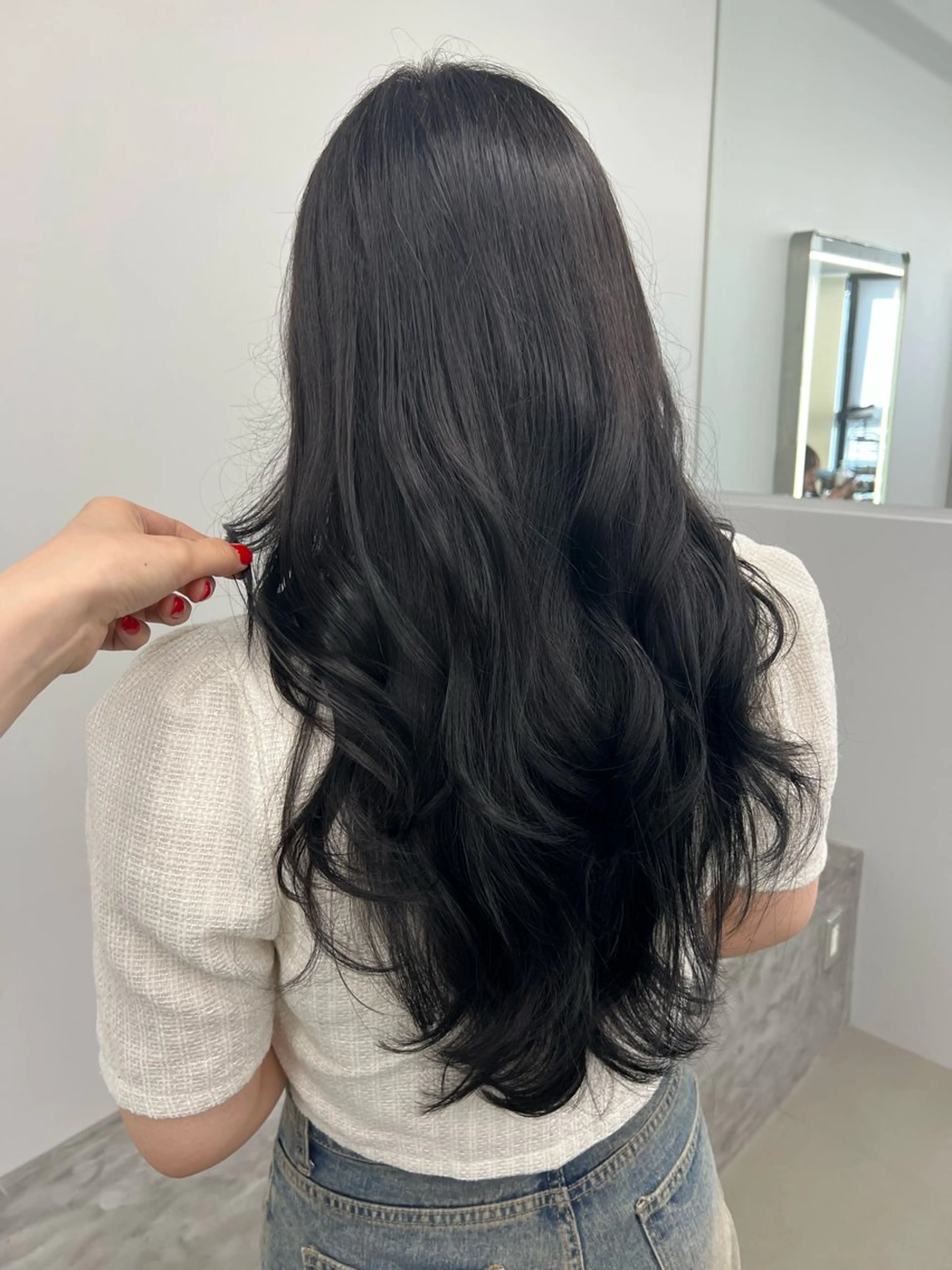 ロング レイヤーカット カット ヘアカラー トリートメント 韓国style Mifūのヘアスタイル