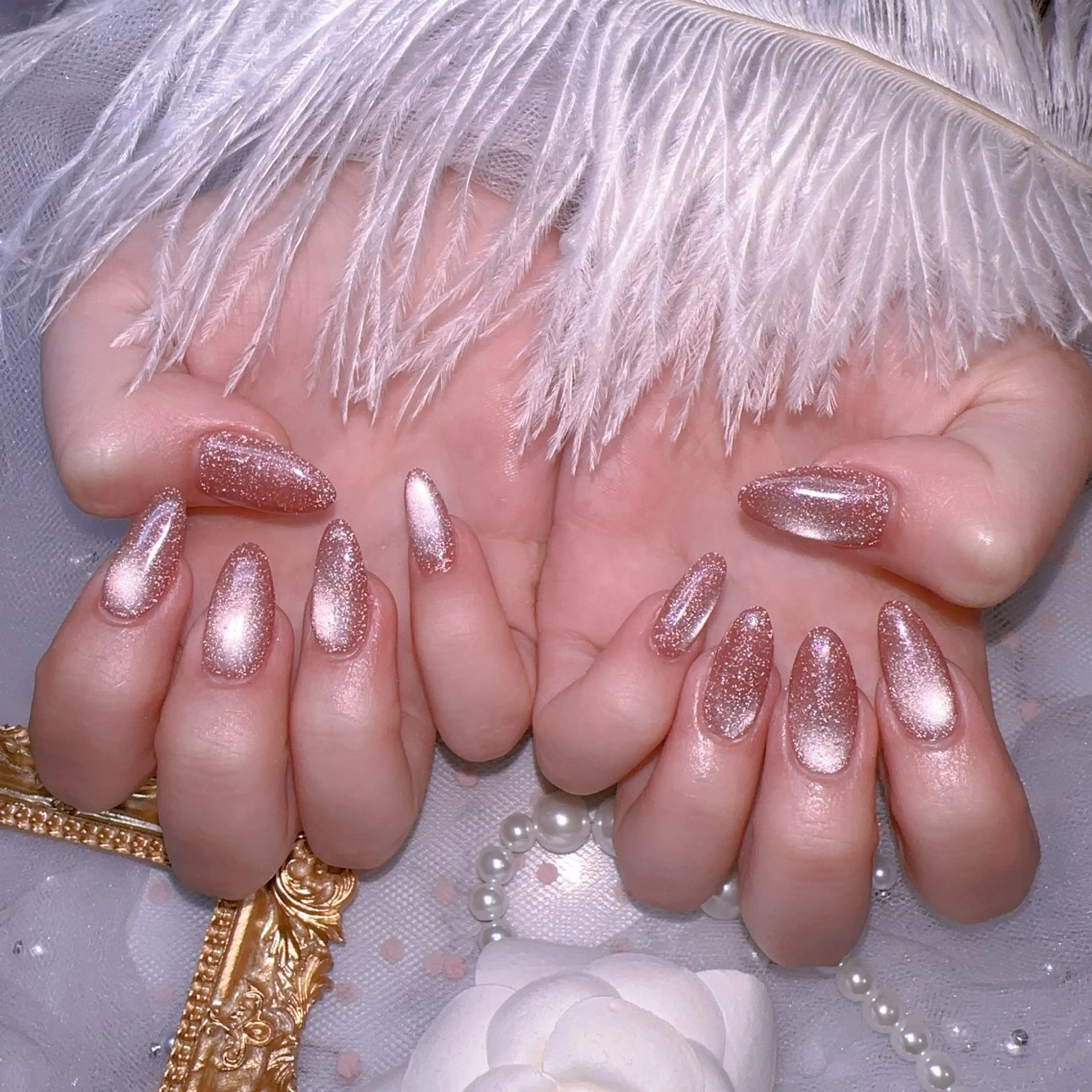 ネイル オーロラネイル フットネイル 韓国ネイル ラメ(グリッター) ラメグラデーション ハンドネイル Belle nail salon 新小岩のネイルデザイン