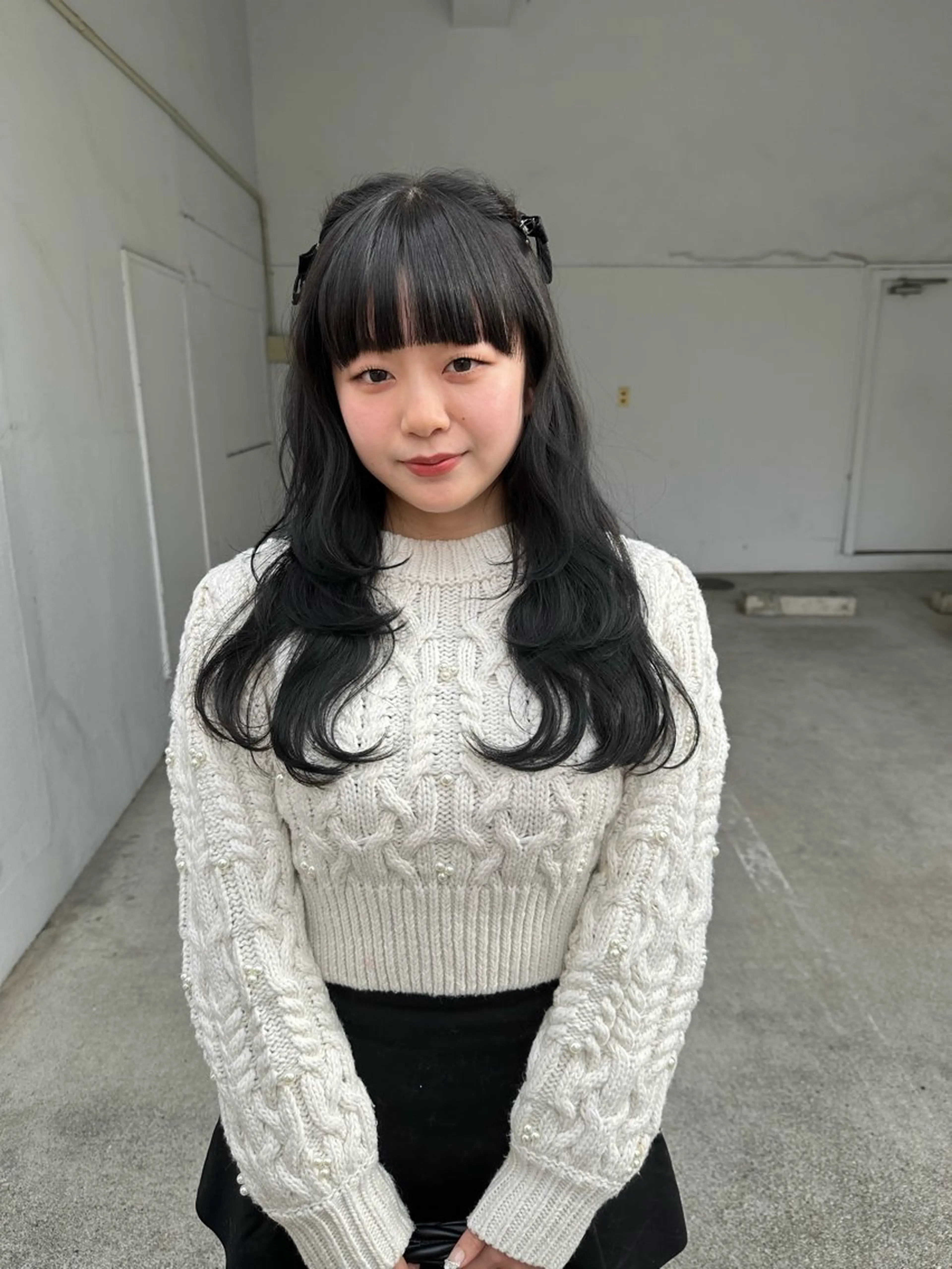ロング カラー 顔周りカット レイヤーカット カット ヘアカラー トリートメント minim / miku 暖色カラーのヘアスタイル