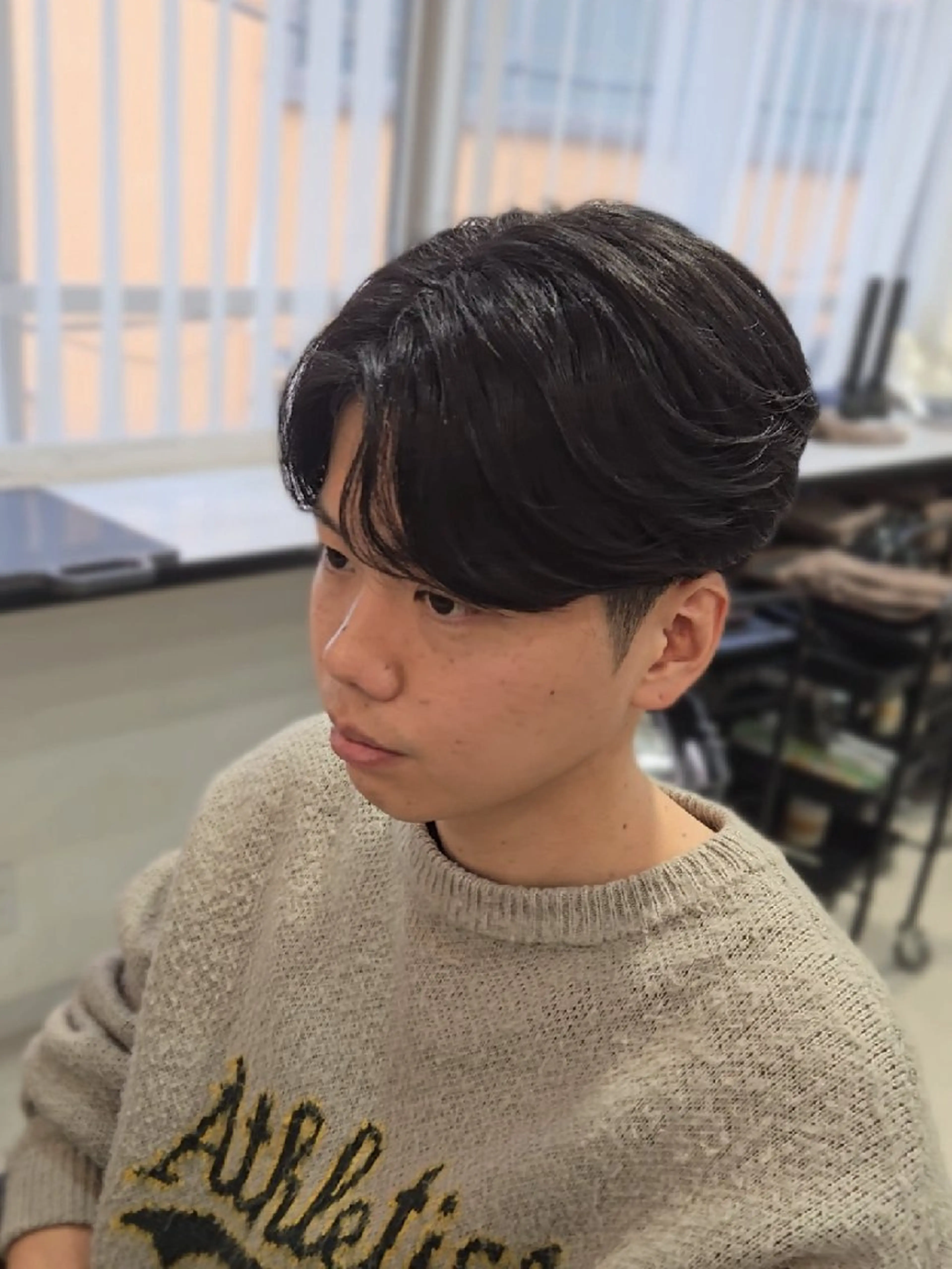 メンズ ミディアム センターパート カット ヘアセット Lapis 名古屋駅前店所属・LEN名古屋/パーマ メンズ特化美容師のヘアスタイル