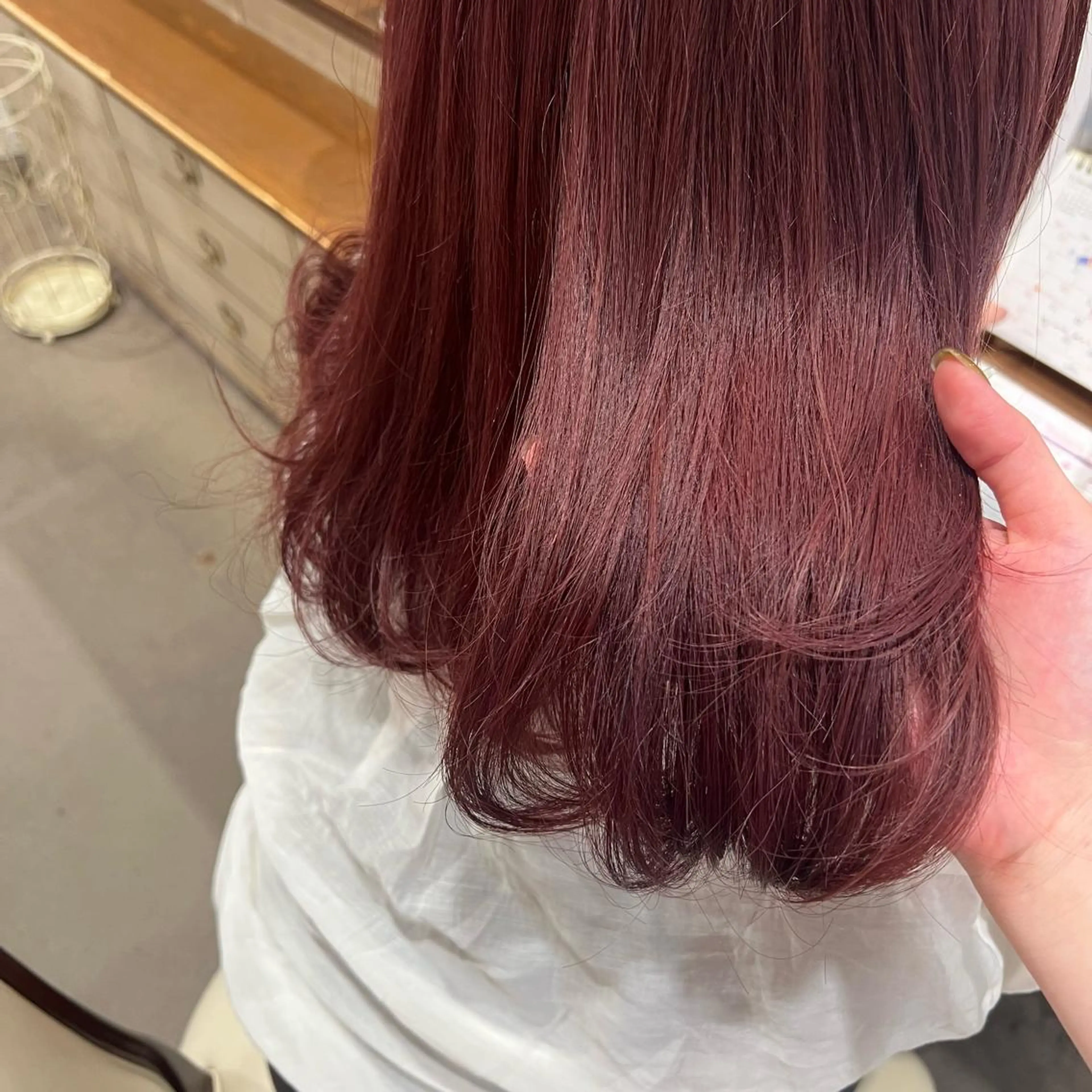 セミロング カラー カシス ピンクカラー SALOWIN川崎WEST店所属・🌷川崎/アレンジ/ 暖色ボブ/コトネ🌷のヘアスタイル