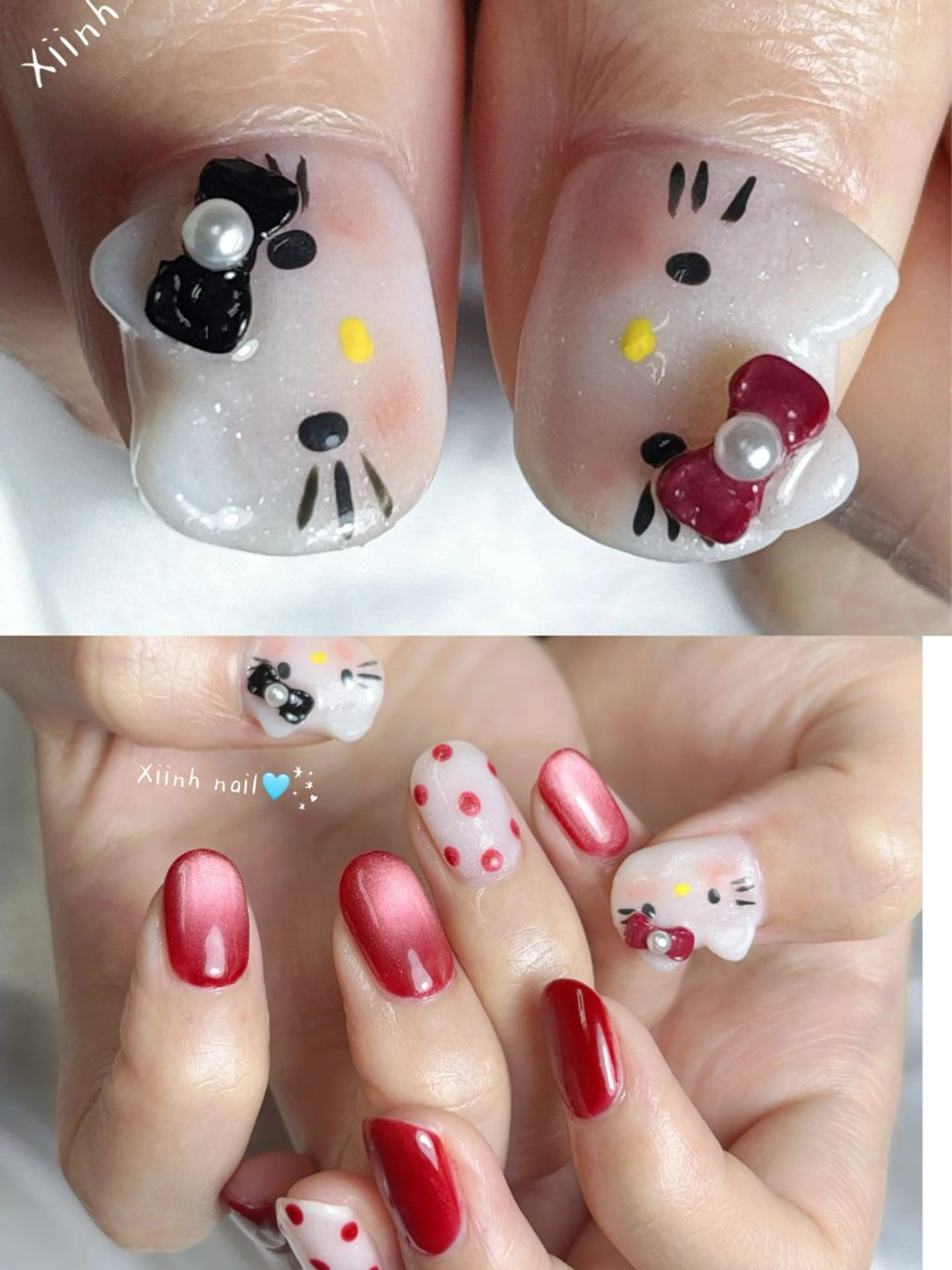 ネイル アートネイル チークネイル 桜ネイル 長さ出し フットネイル ハンドネイル XIINH NAIL SALONのネイルデザイン