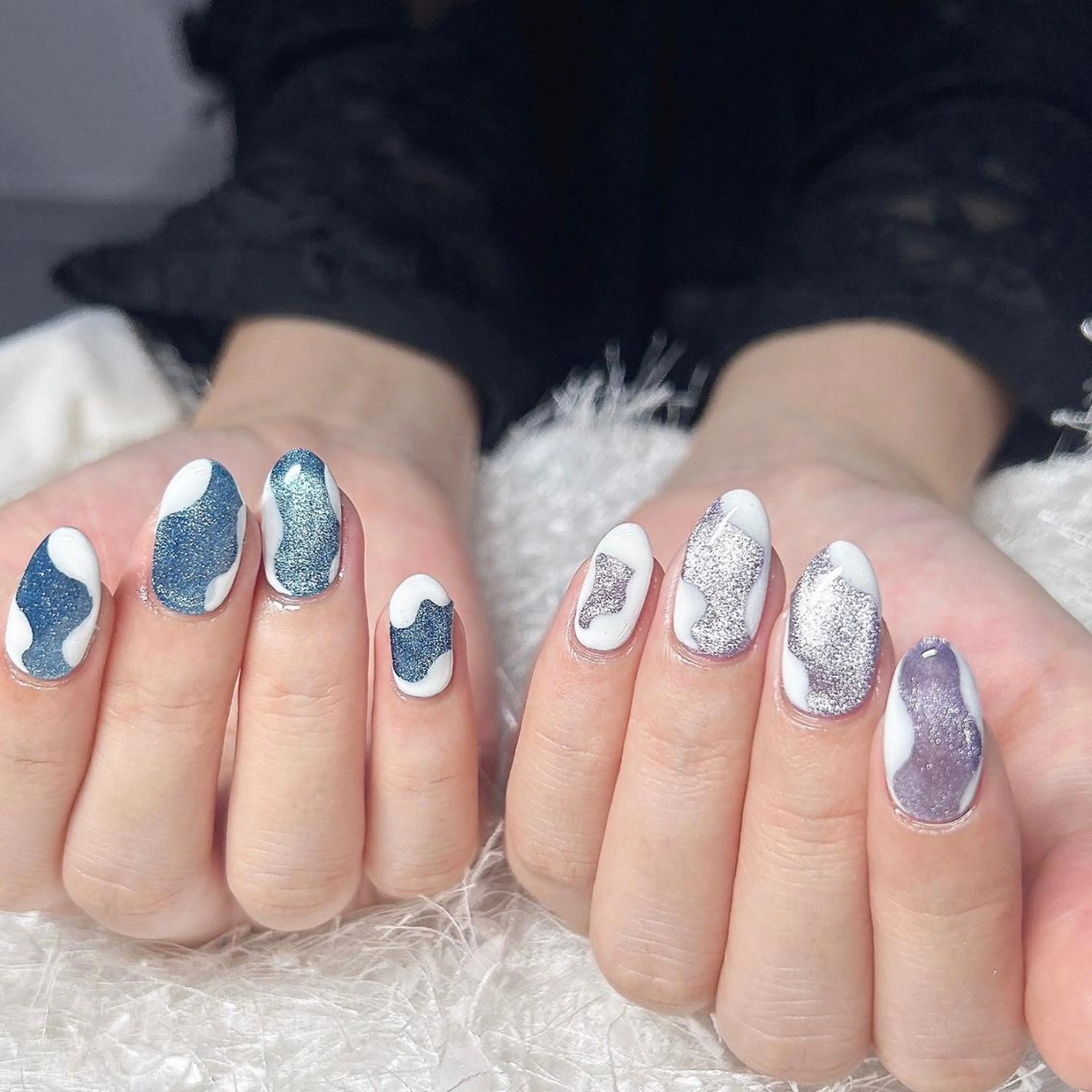 ネイル オーロラネイル 長さ出し ジェルネイル グラデーション 韓国ネイル ハンドネイル Nail&eye Belire 新宿のネイルデザイン