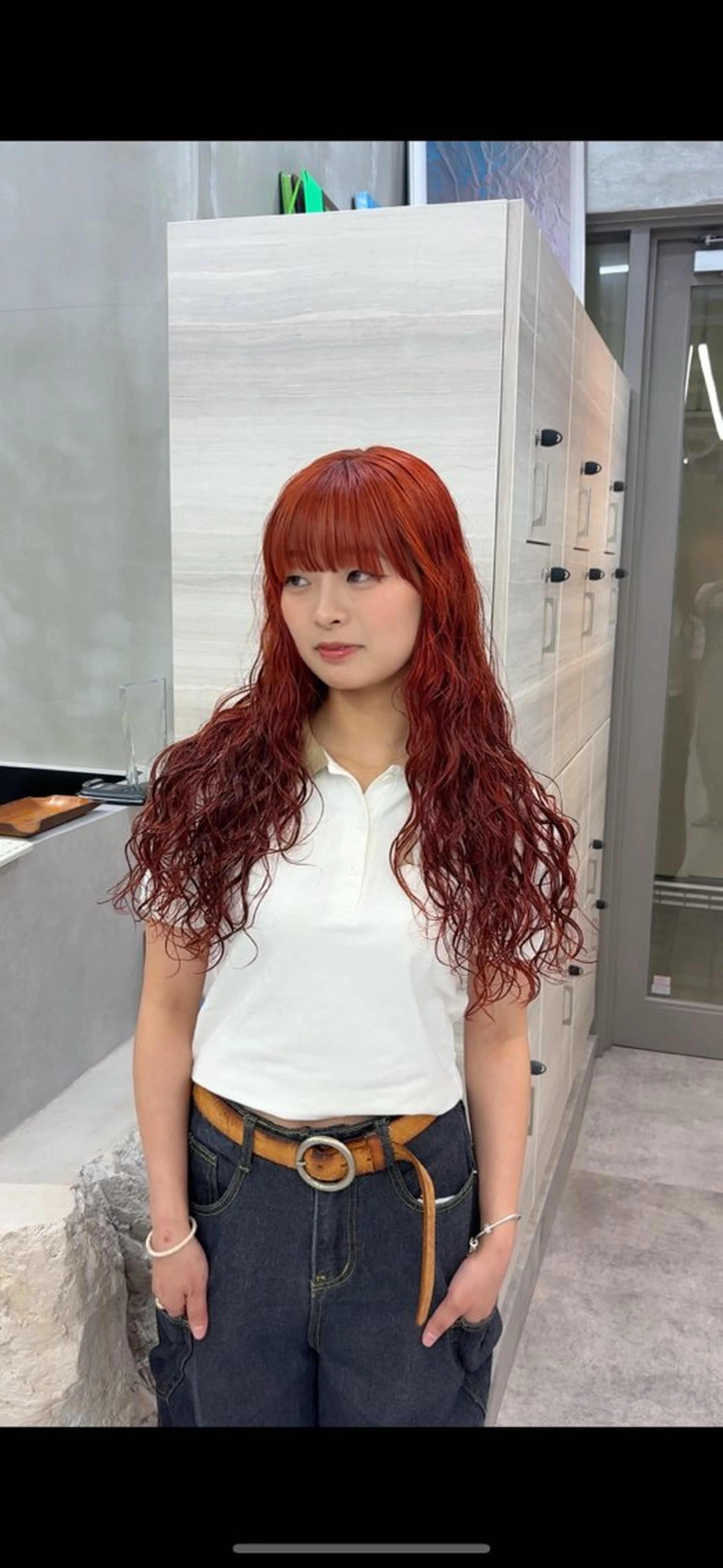 ロング カラー ブリーチ ブリーチなしカラー オレンジ ヘアカラー The Path ARENのヘアスタイル